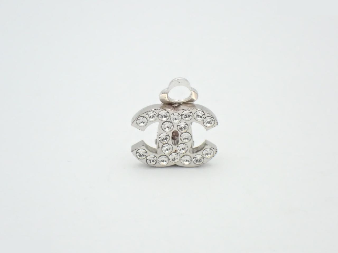 07V SV Coco Mark Rhinestone Earring (Single Earring)