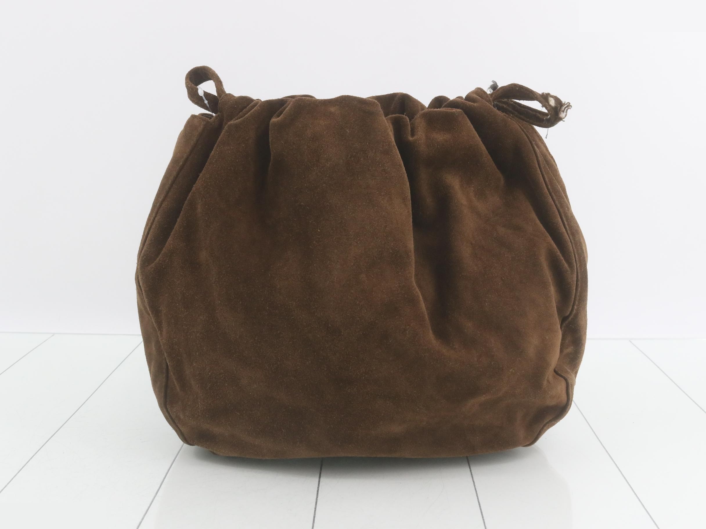 Suede drawstring handbag — view 2