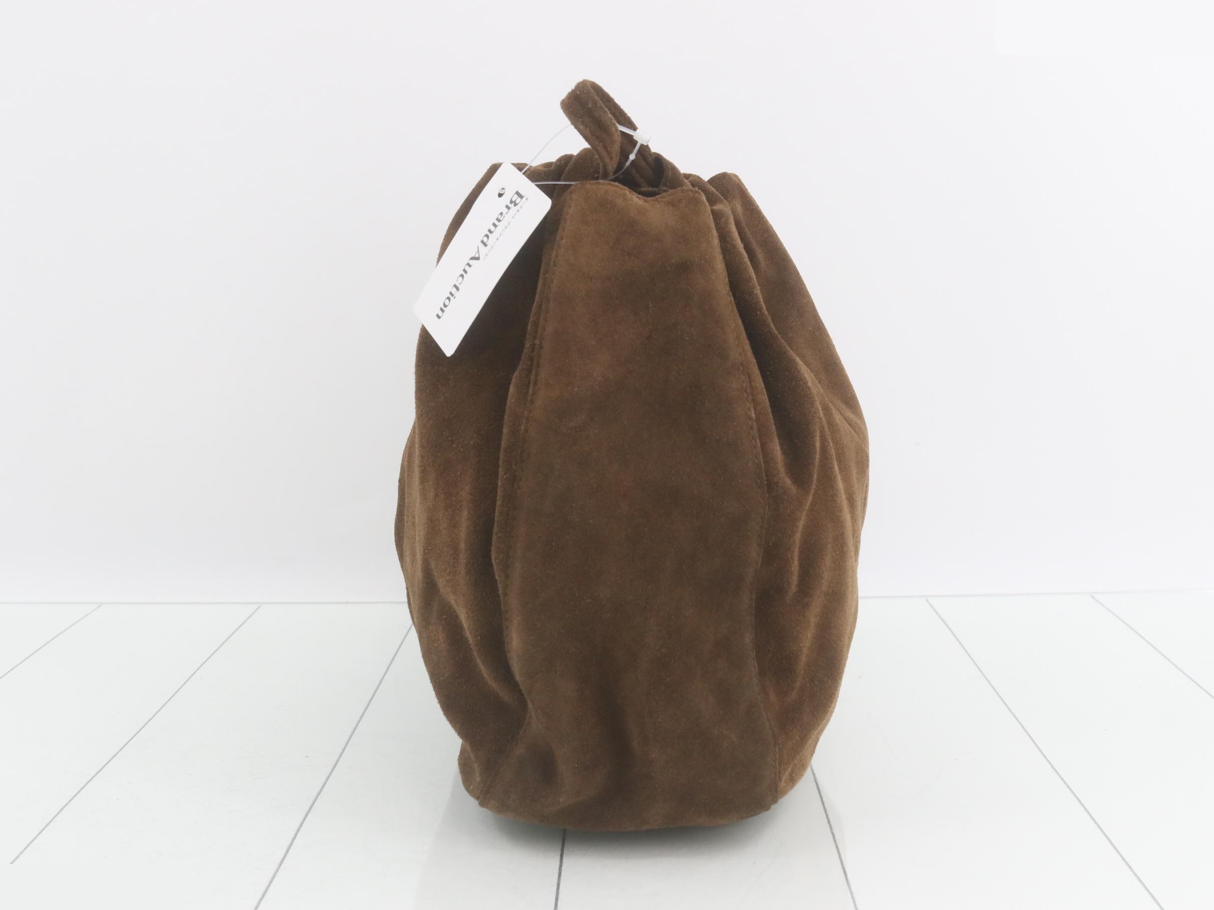 Suede drawstring handbag — view 3