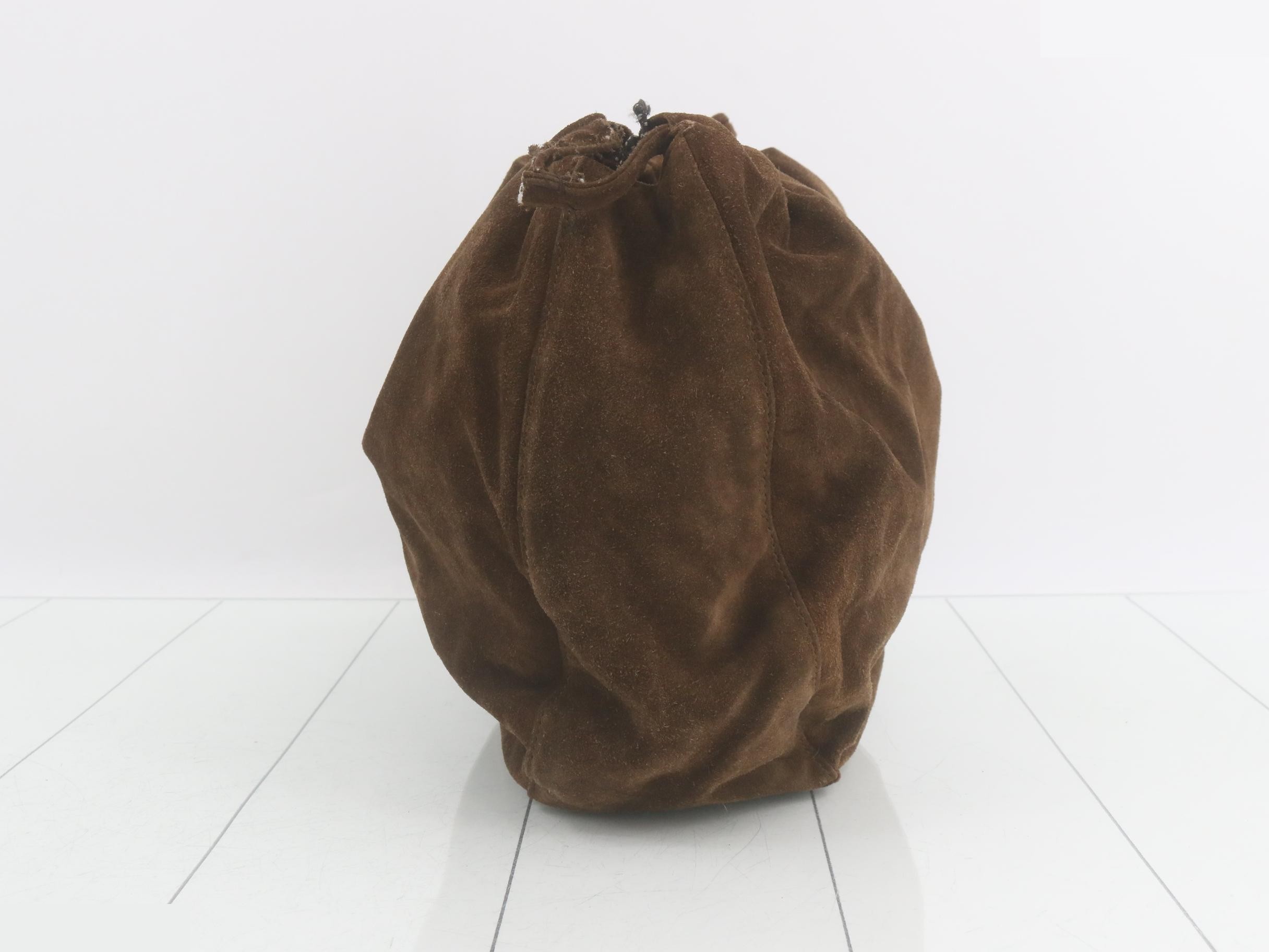 Suede drawstring handbag — view 4