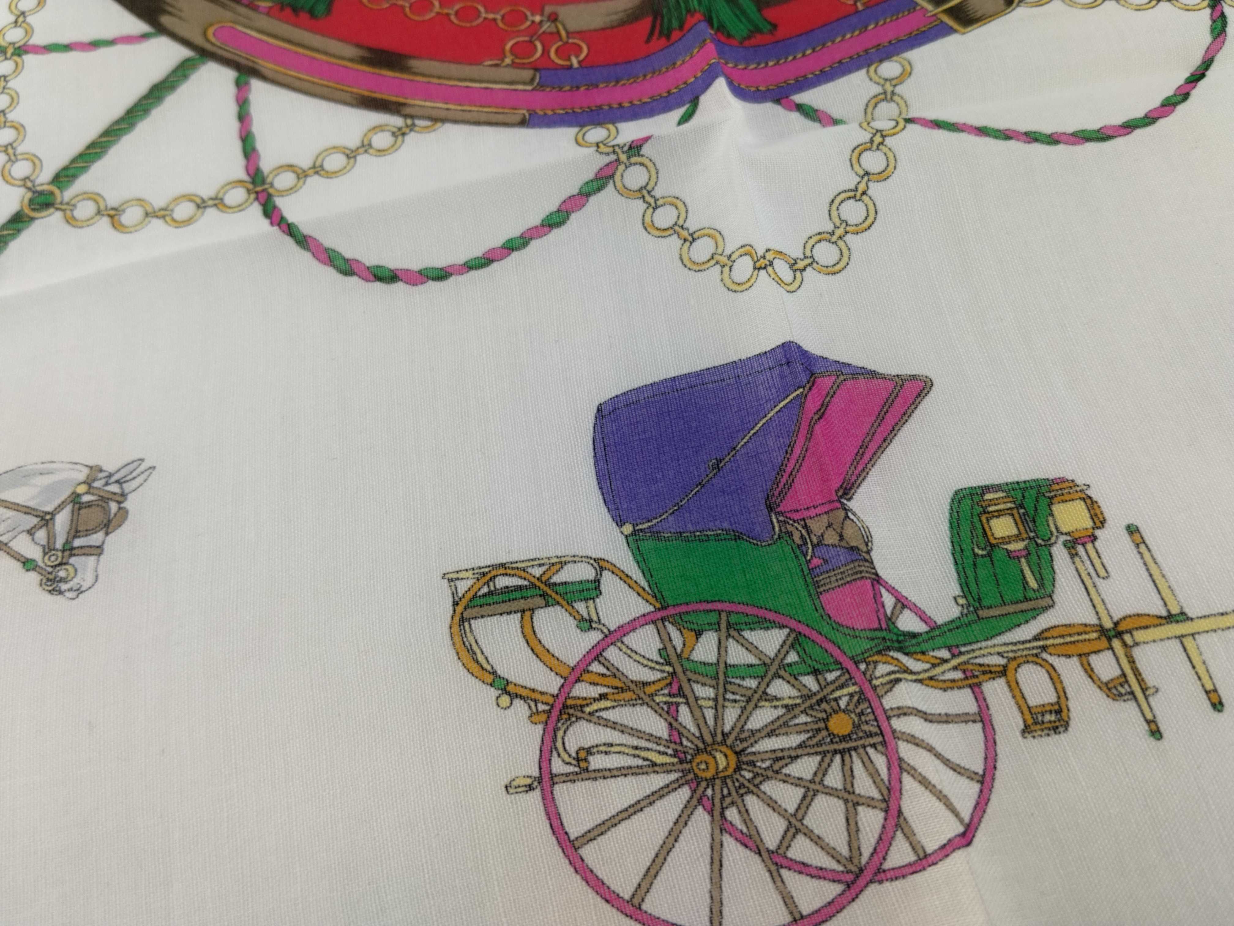 handkerchief scarf with sticker, logo, carriage pattern, red, tassel, and other accessories. — view 5