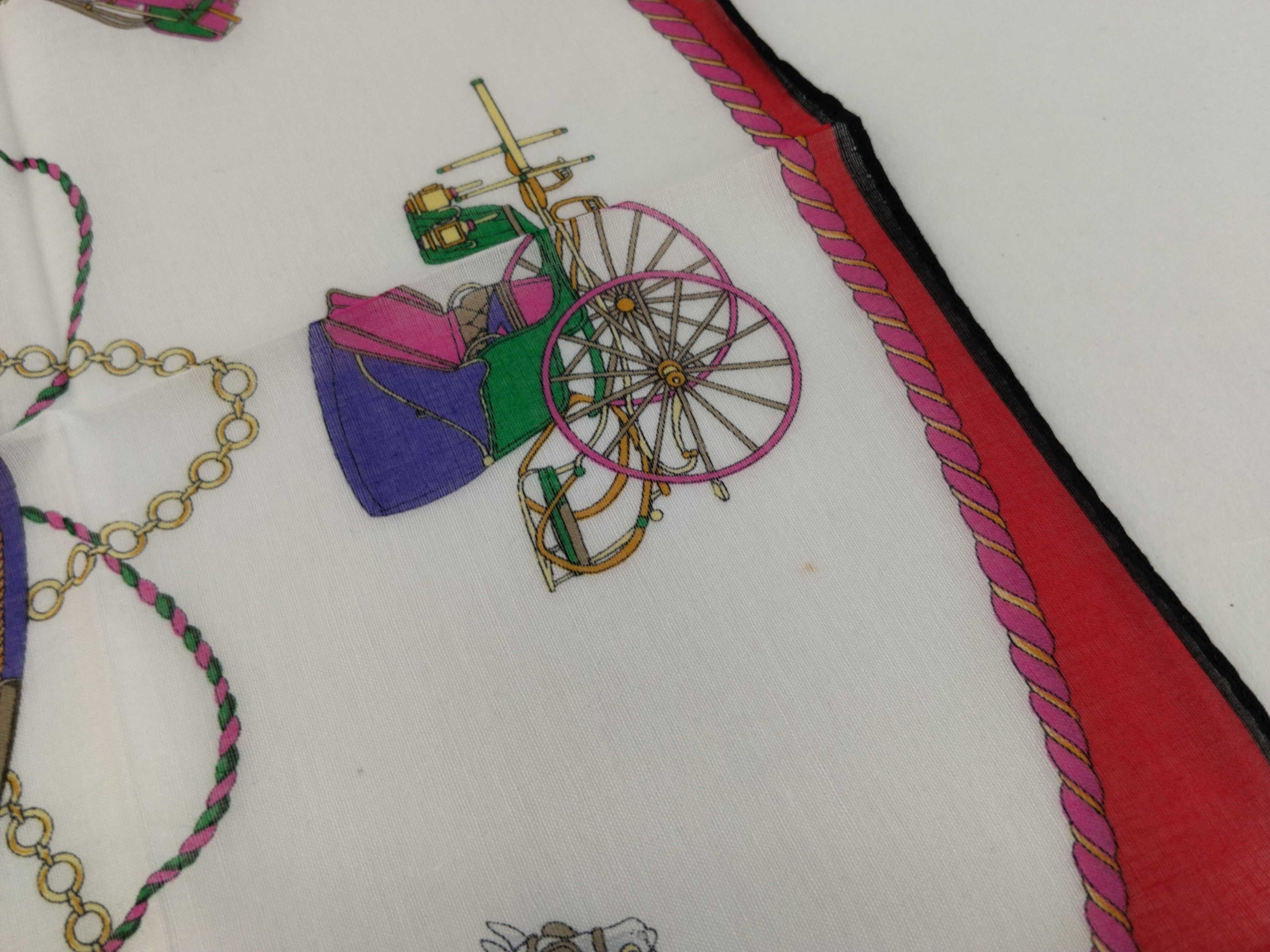 handkerchief scarf with sticker, logo, carriage pattern, red, tassel, and other accessories. — view 6