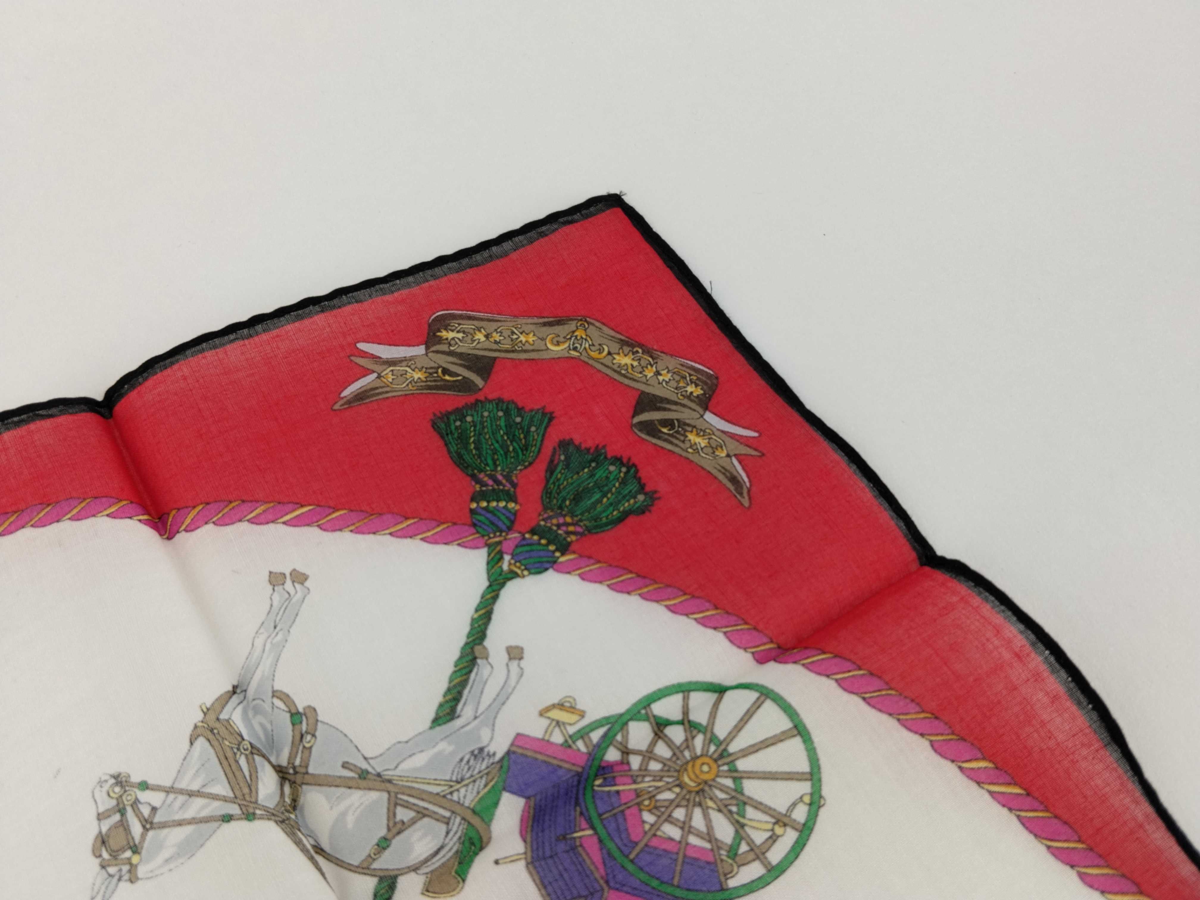 handkerchief scarf with sticker, logo, carriage pattern, red, tassel, and other accessories. — view 8