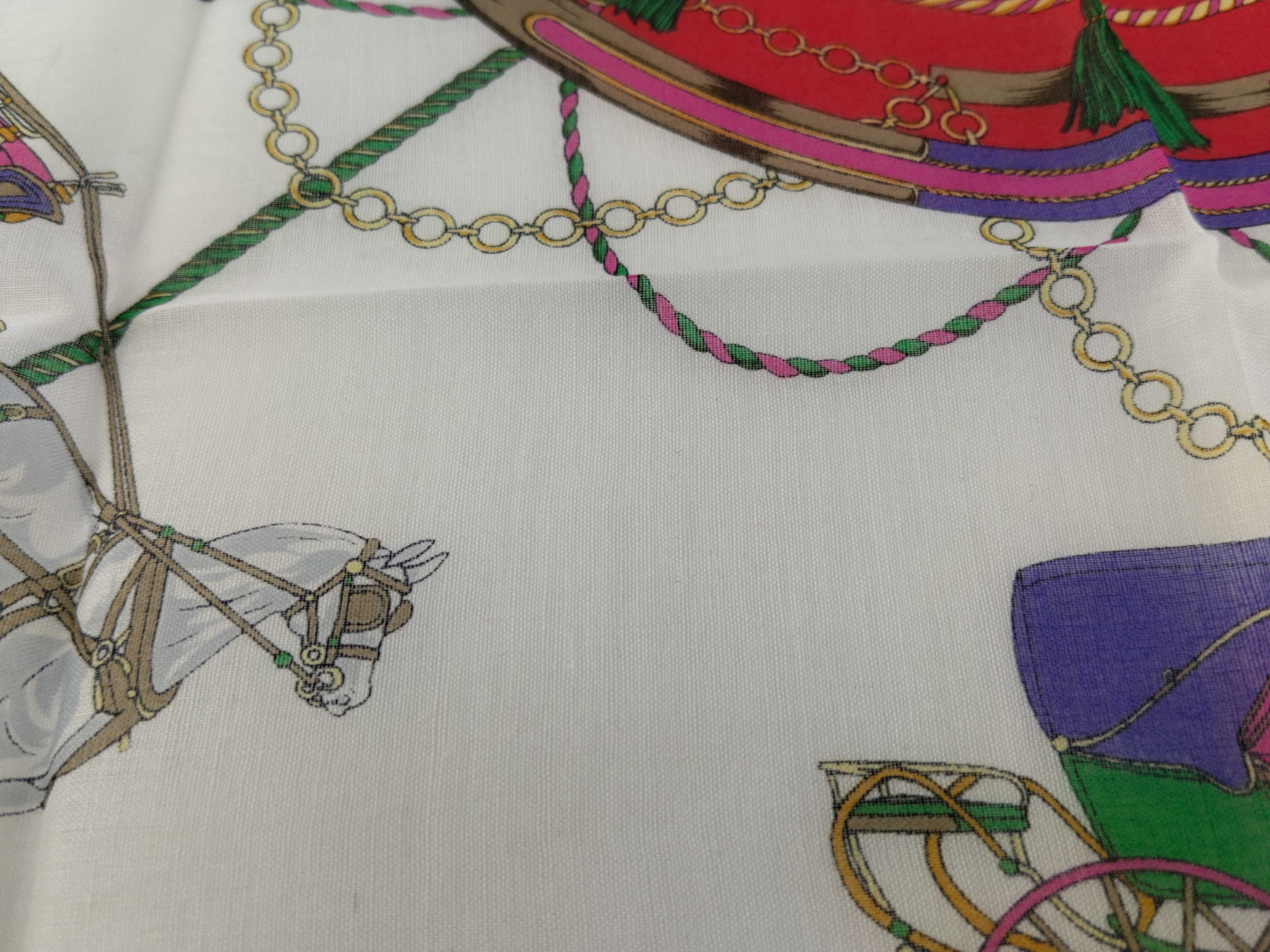 handkerchief scarf with sticker, logo, carriage pattern, red, tassel, and other accessories. — view 10