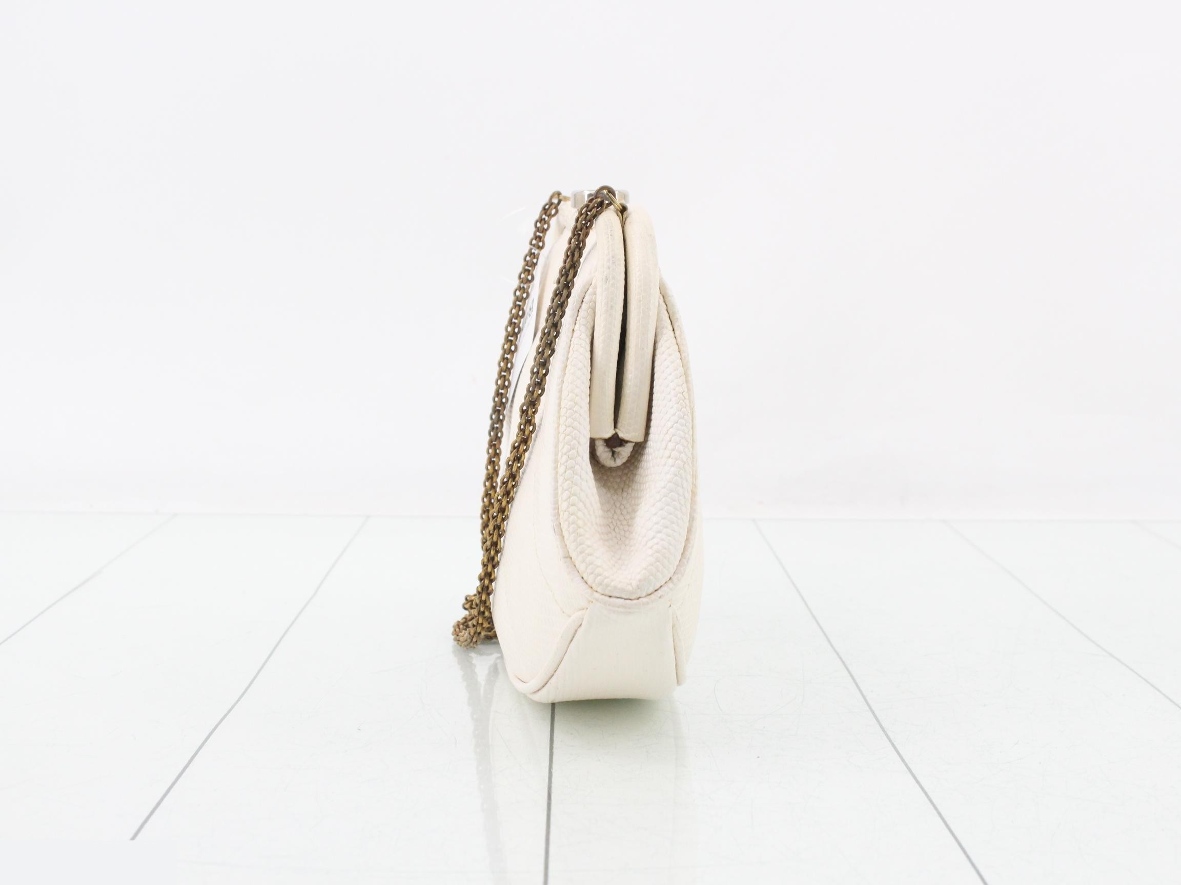 Lizard leather coin purse with Coco Mark and chain — view 3