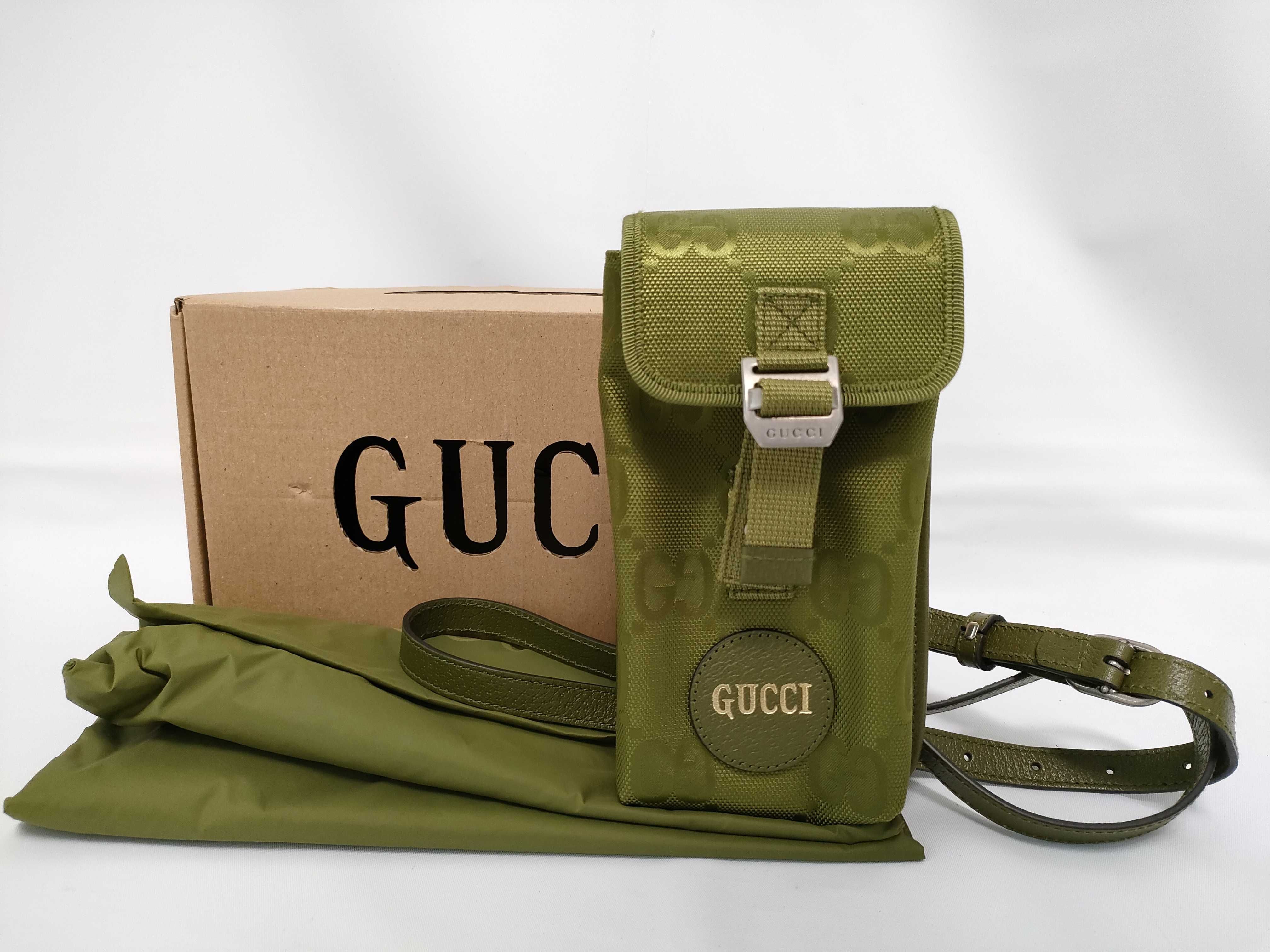 Off the Grid Nylon x Leather Shoulder Bag, Khaki, 696018 (Shoulder Bag)