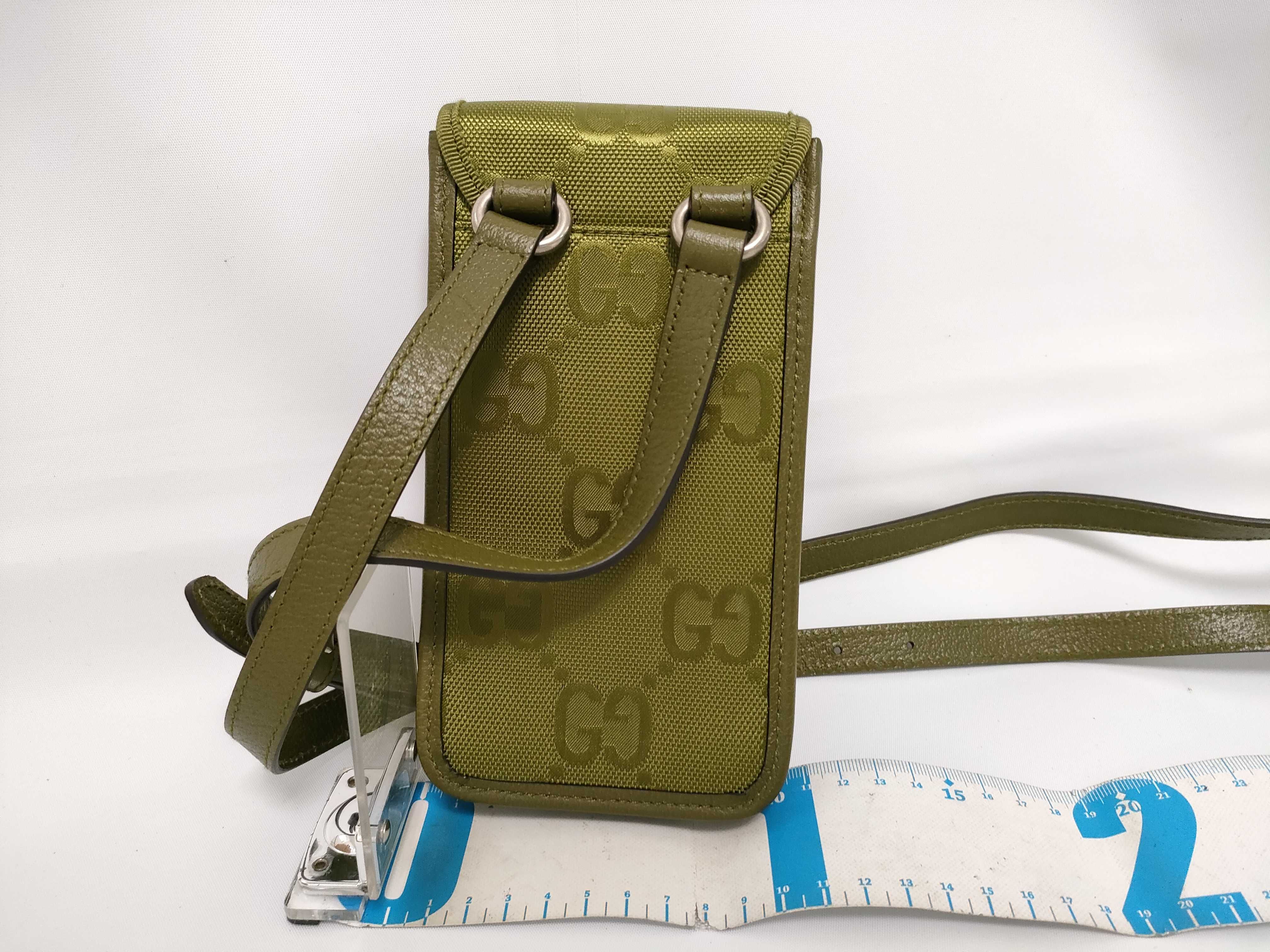 Off the Grid Nylon x Leather Shoulder Bag, Khaki, 696018 (Shoulder Bag) — view 2
