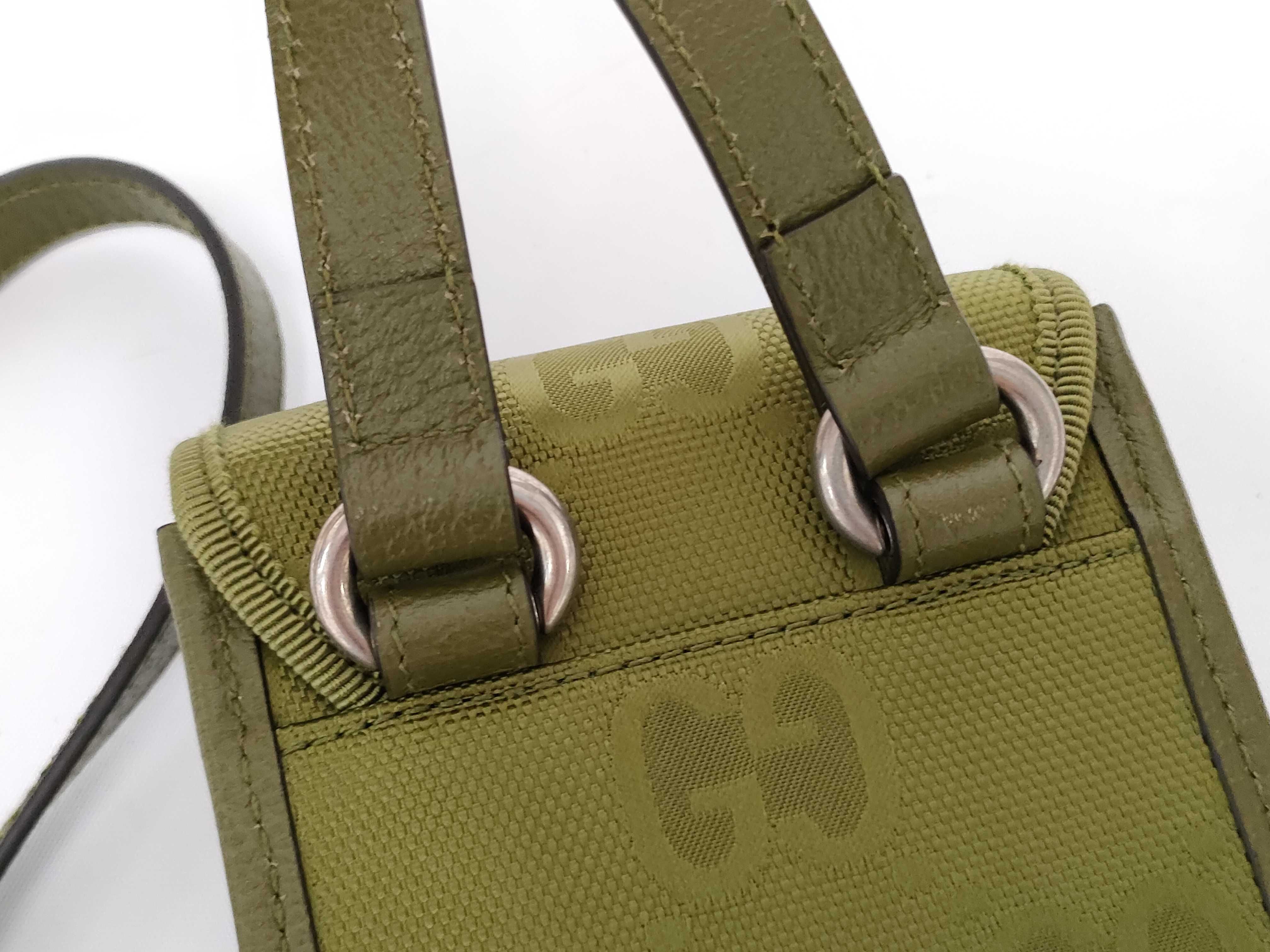 Off the Grid Nylon x Leather Shoulder Bag, Khaki, 696018 (Shoulder Bag) — view 3