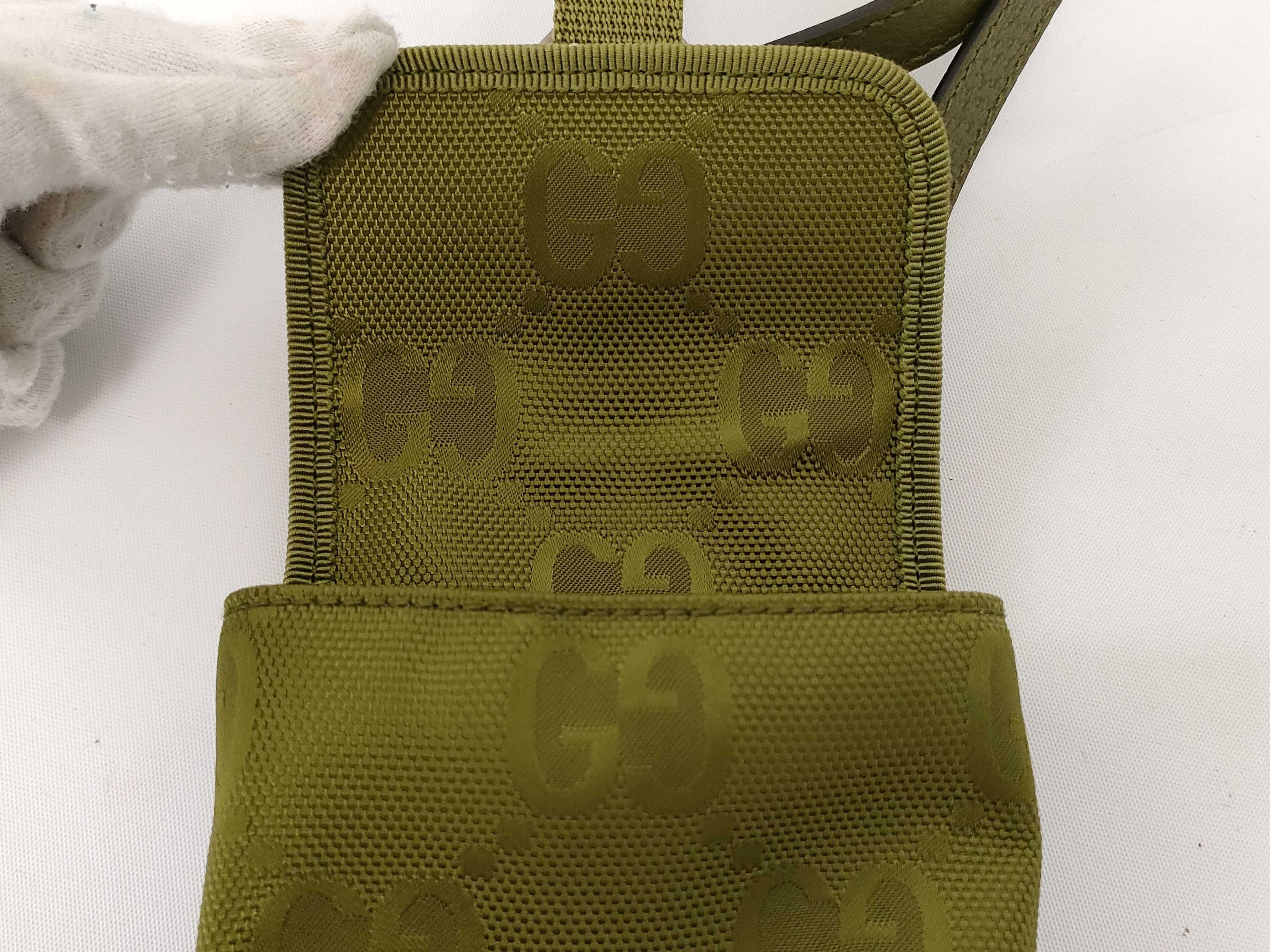 Off the Grid Nylon x Leather Shoulder Bag, Khaki, 696018 (Shoulder Bag) — view 8