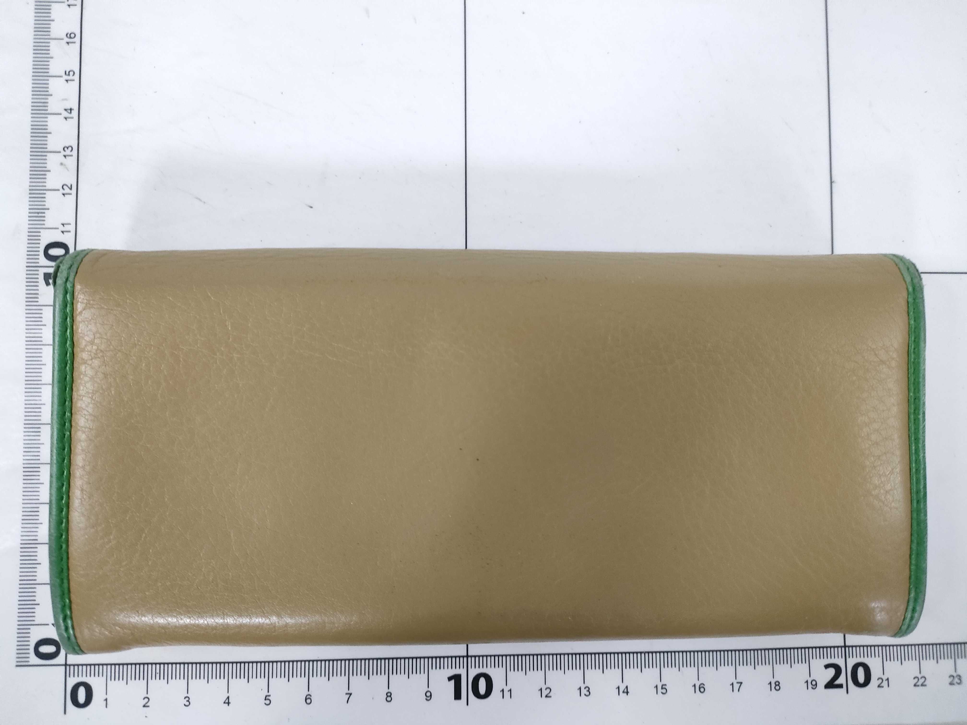 long wallet, beige x green. — view 2