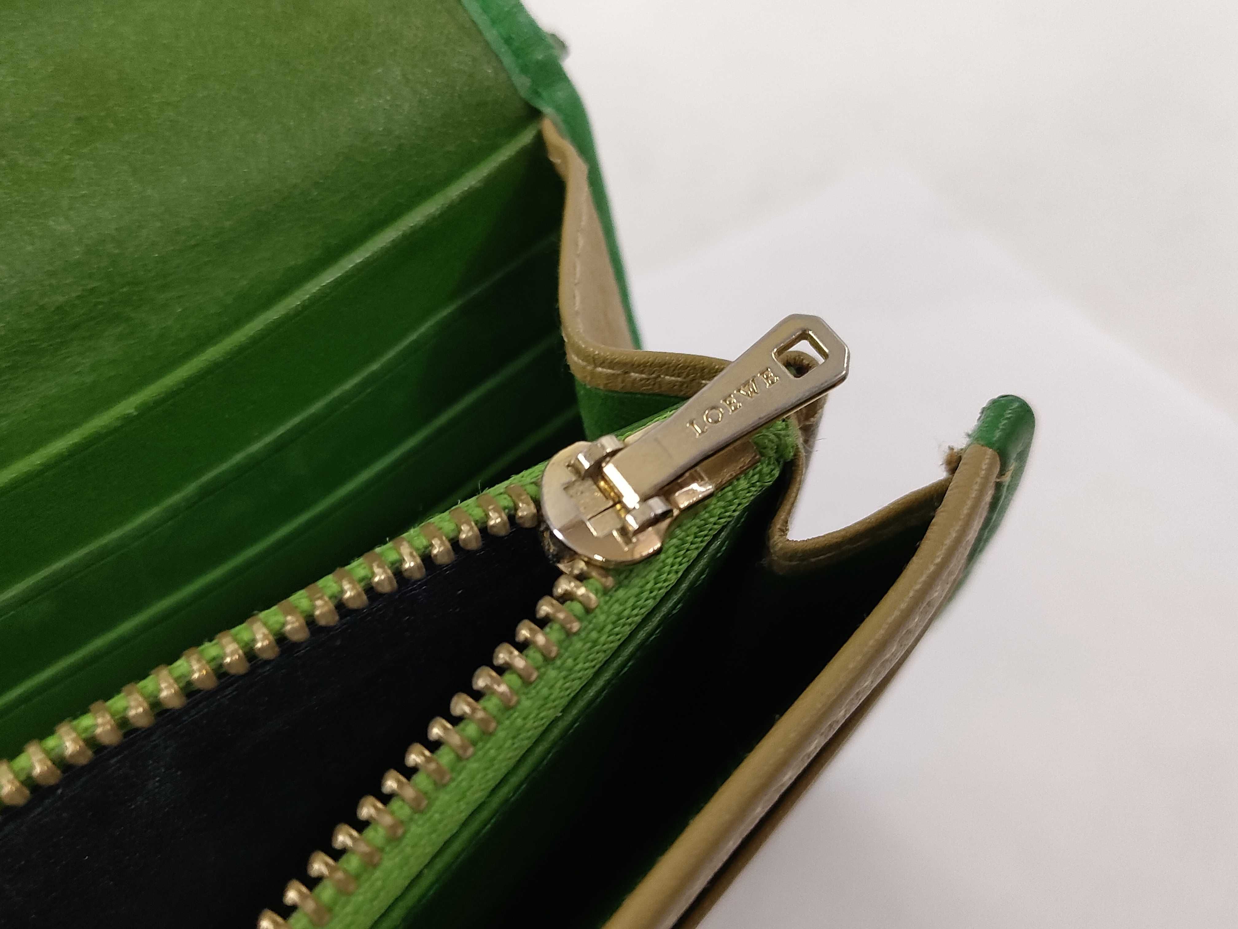 long wallet, beige x green. — view 11