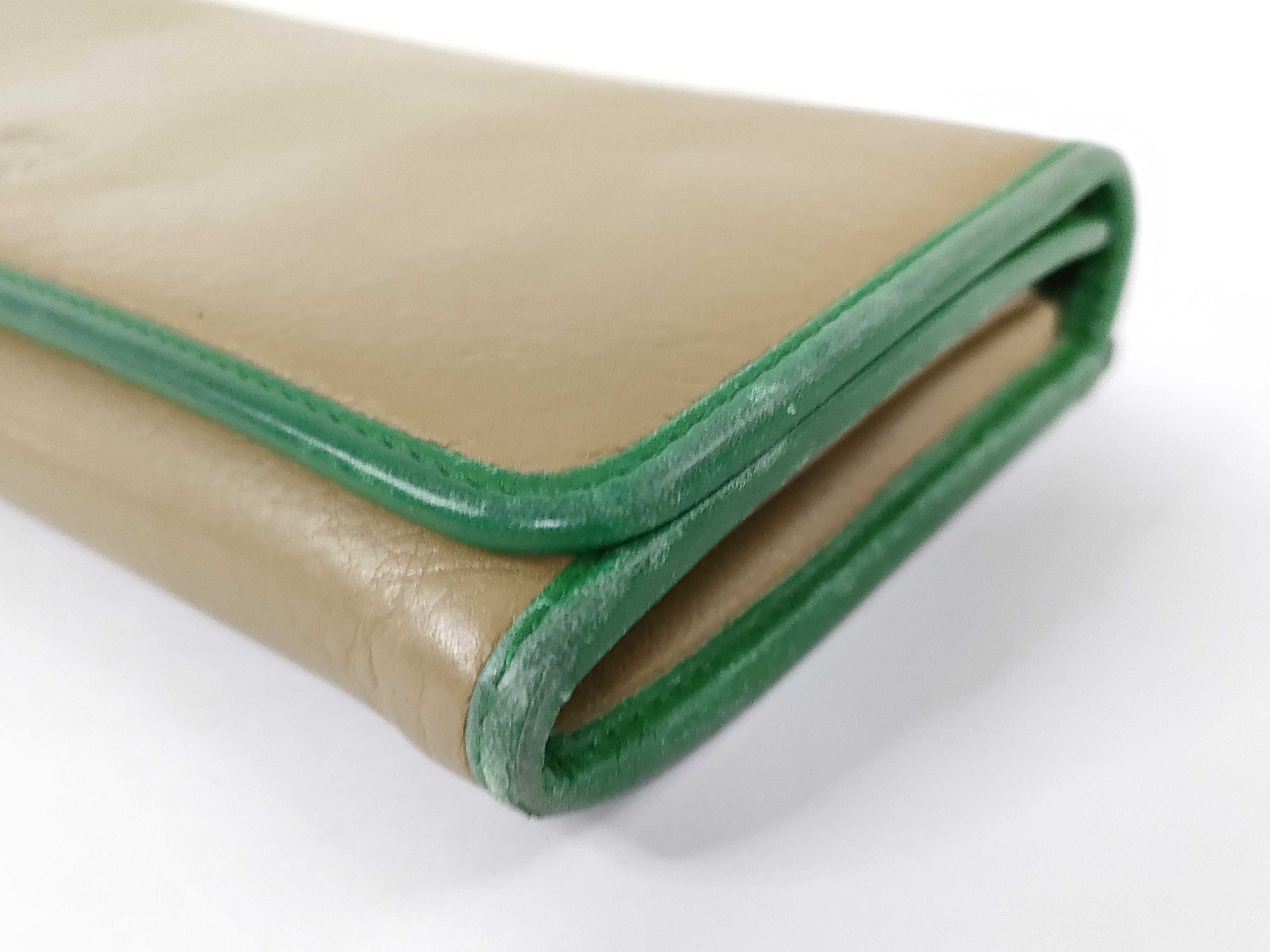 long wallet, beige x green. — view 3
