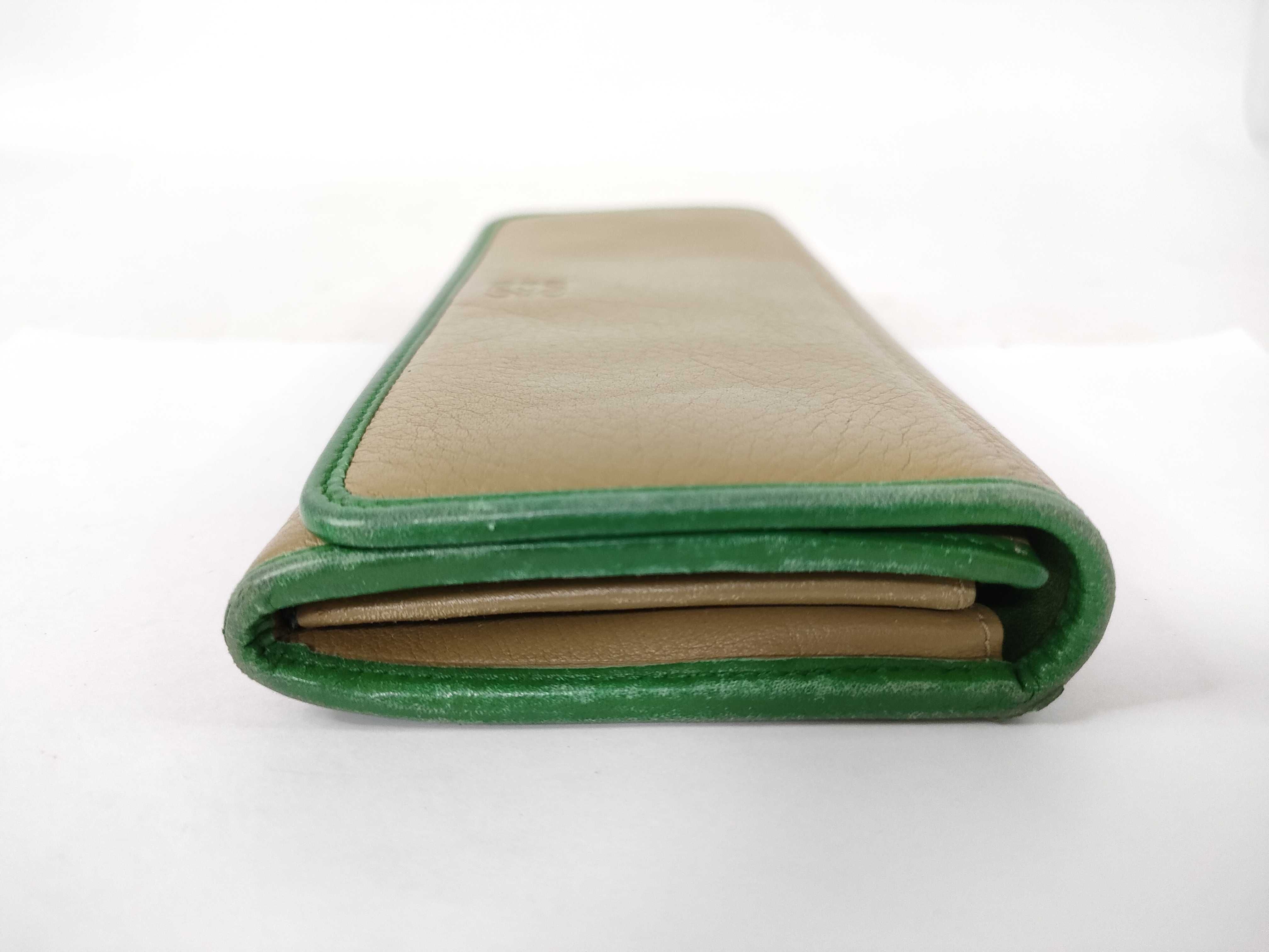 long wallet, beige x green. — view 4