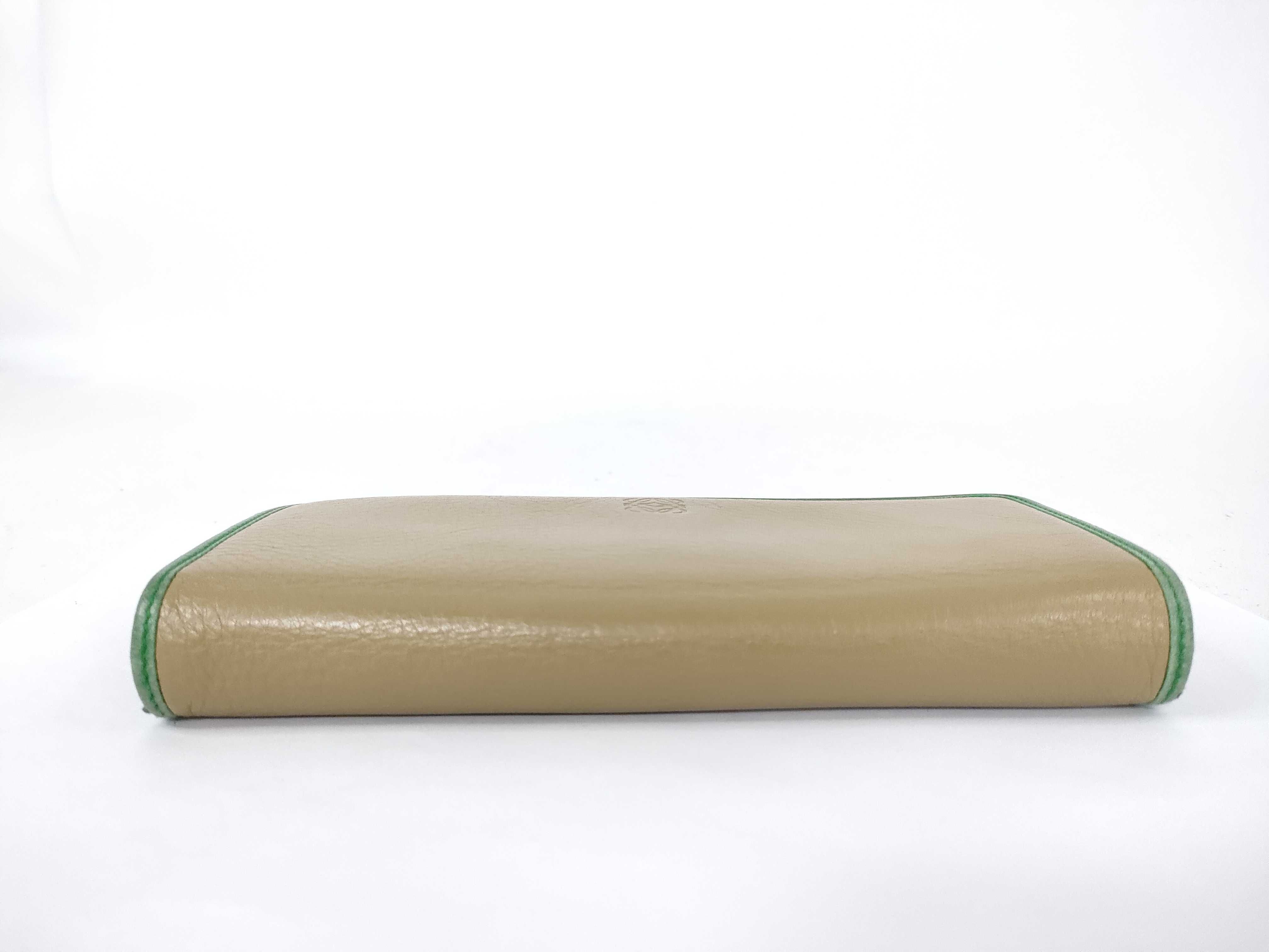 long wallet, beige x green. — view 5