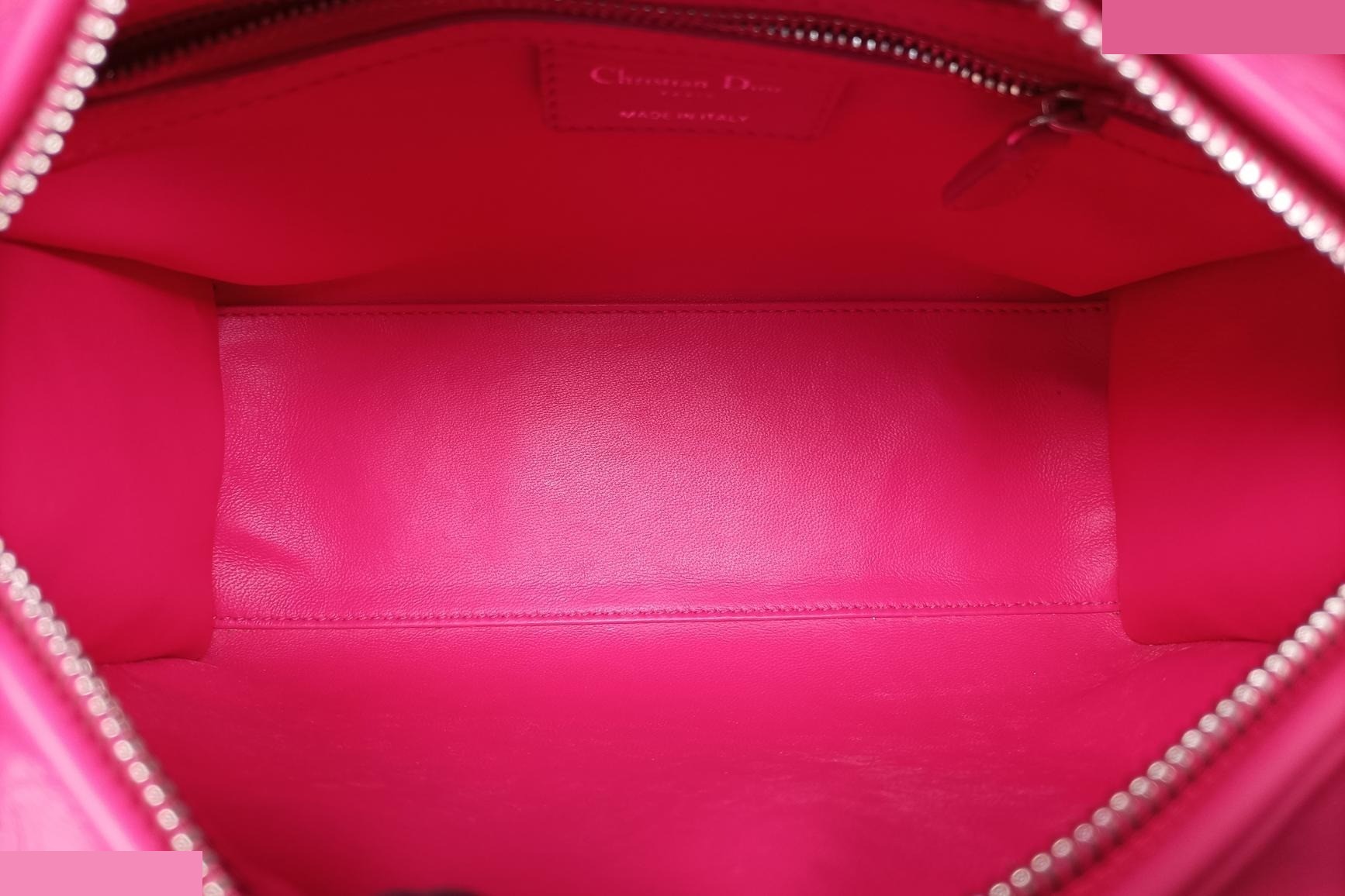 Medium tweed sequin Lady Dior canvas x leather pink — view 6