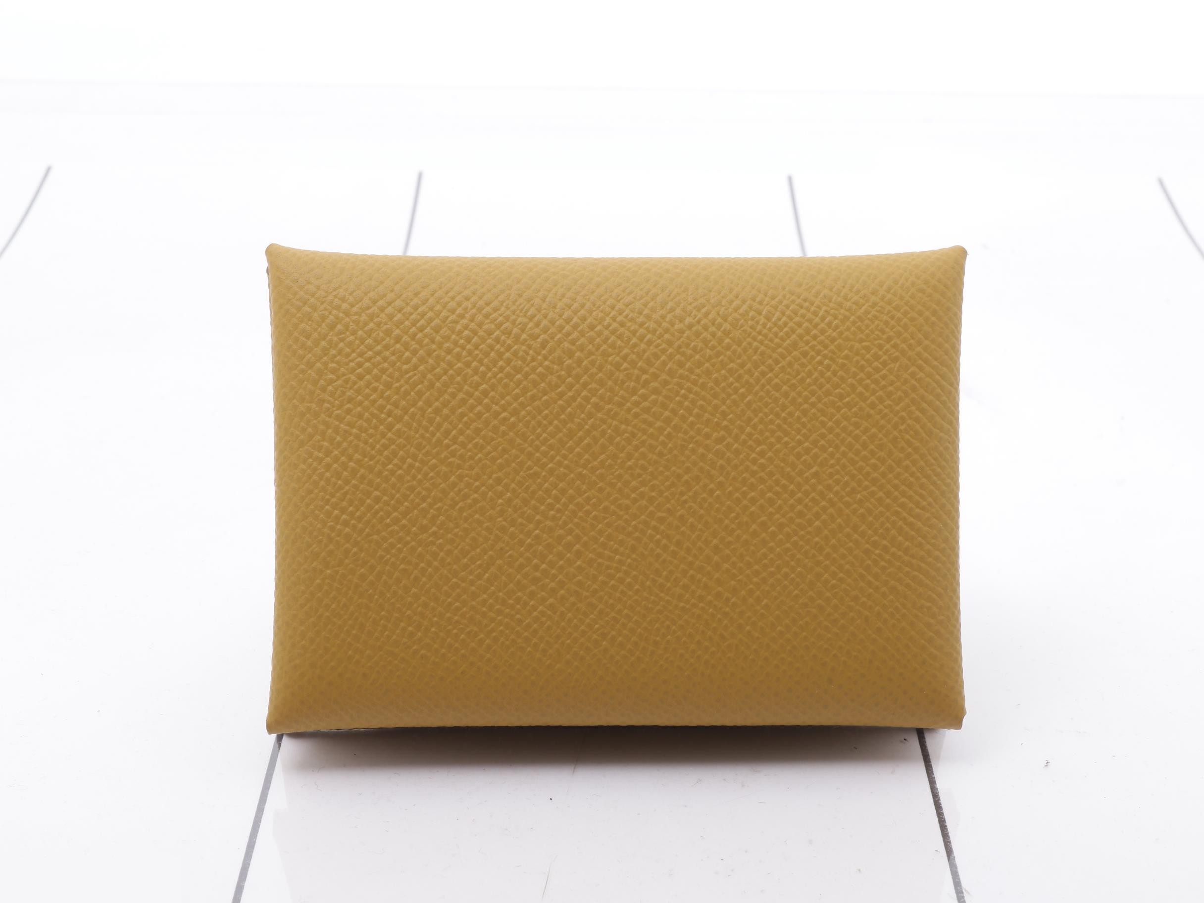 Calvi Duo Coin Card Case, G Stamp, Epsom Leather, Unused, Brown Tone — view 2