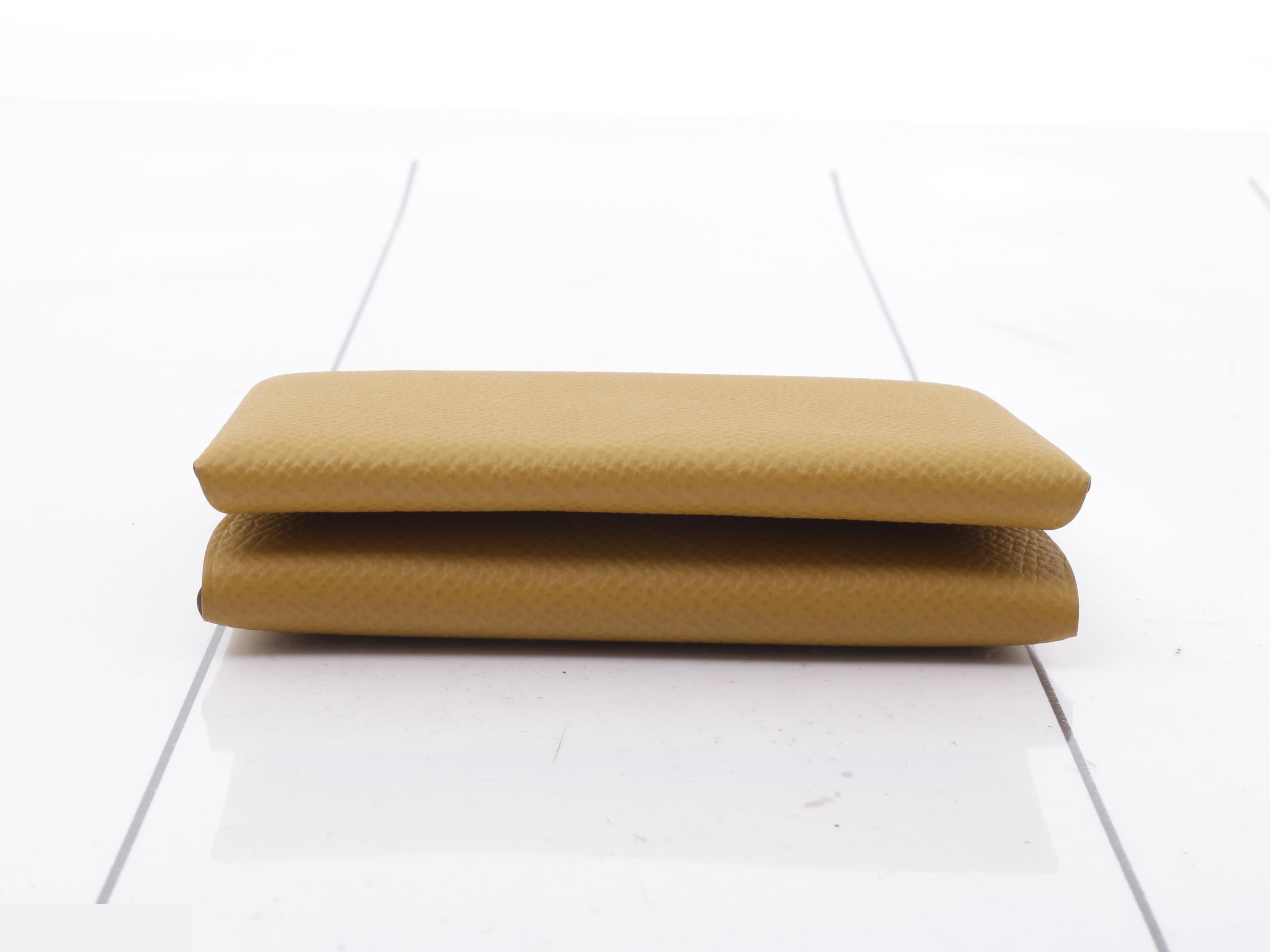 Calvi Duo Coin Card Case, G Stamp, Epsom Leather, Unused, Brown Tone — view 3