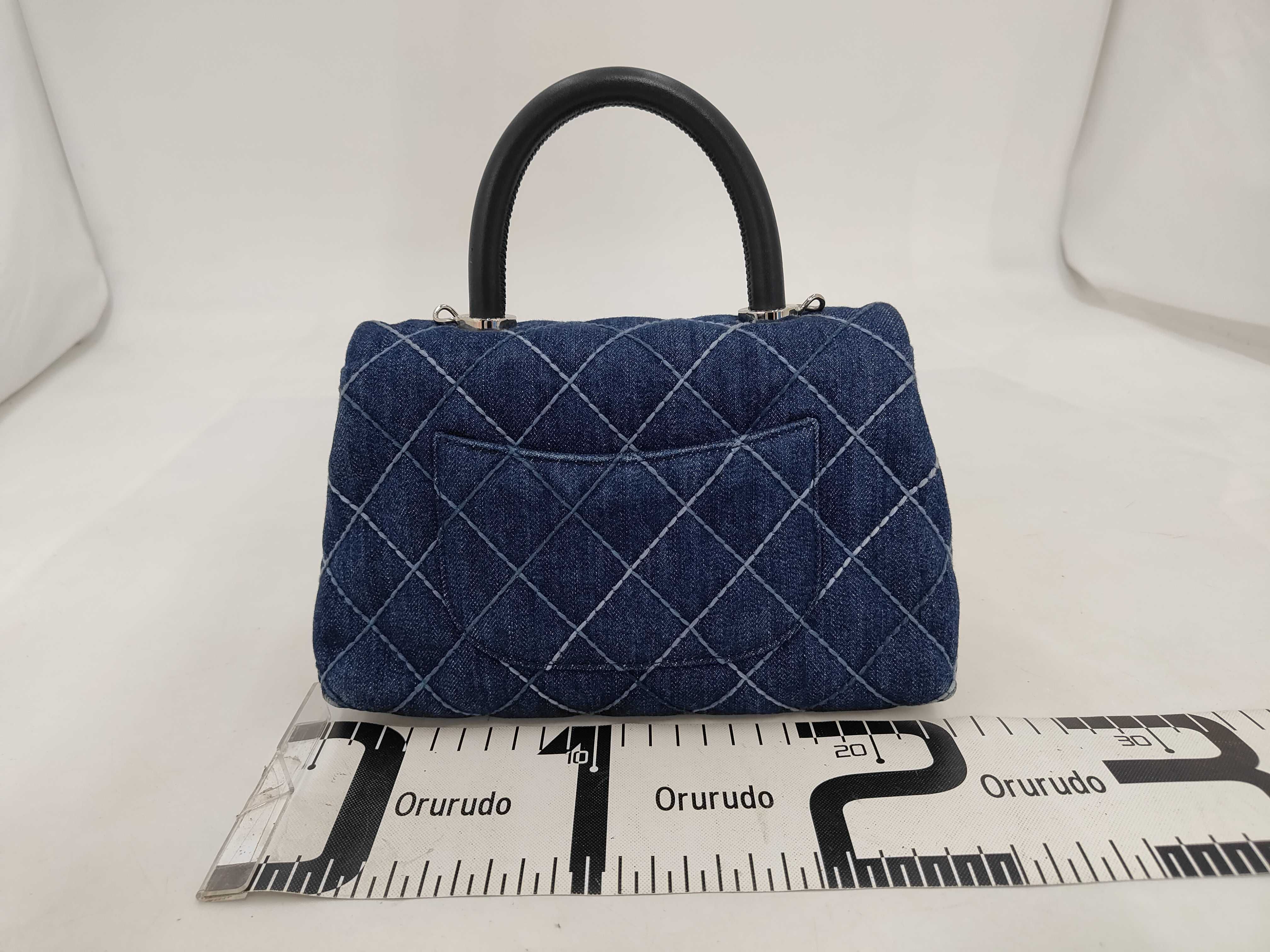 Denim Coco Handle Shoulder Bag, Navy, Series 27 — view 2