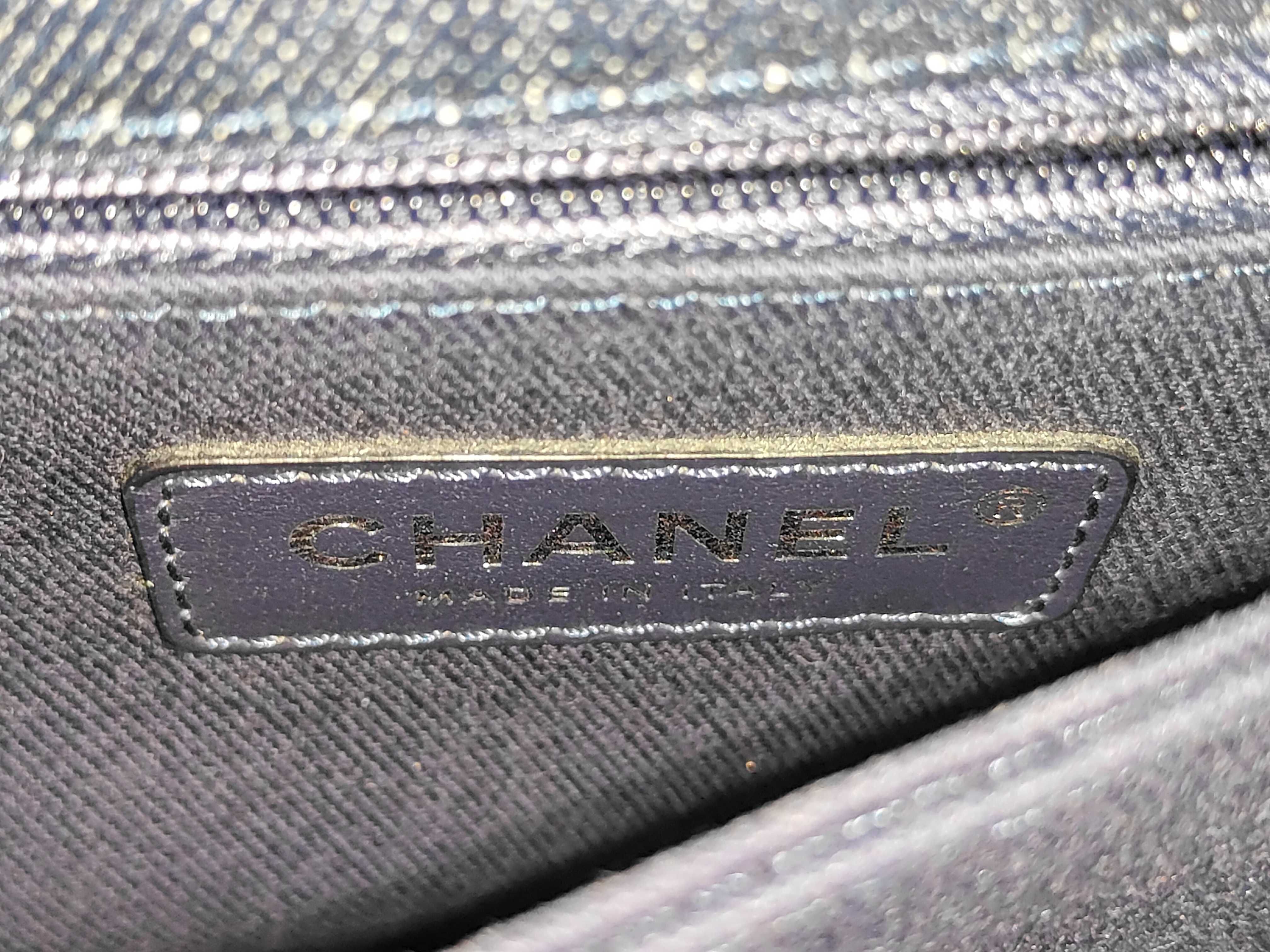 Denim Coco Handle Shoulder Bag, Navy, Series 27 — view 11
