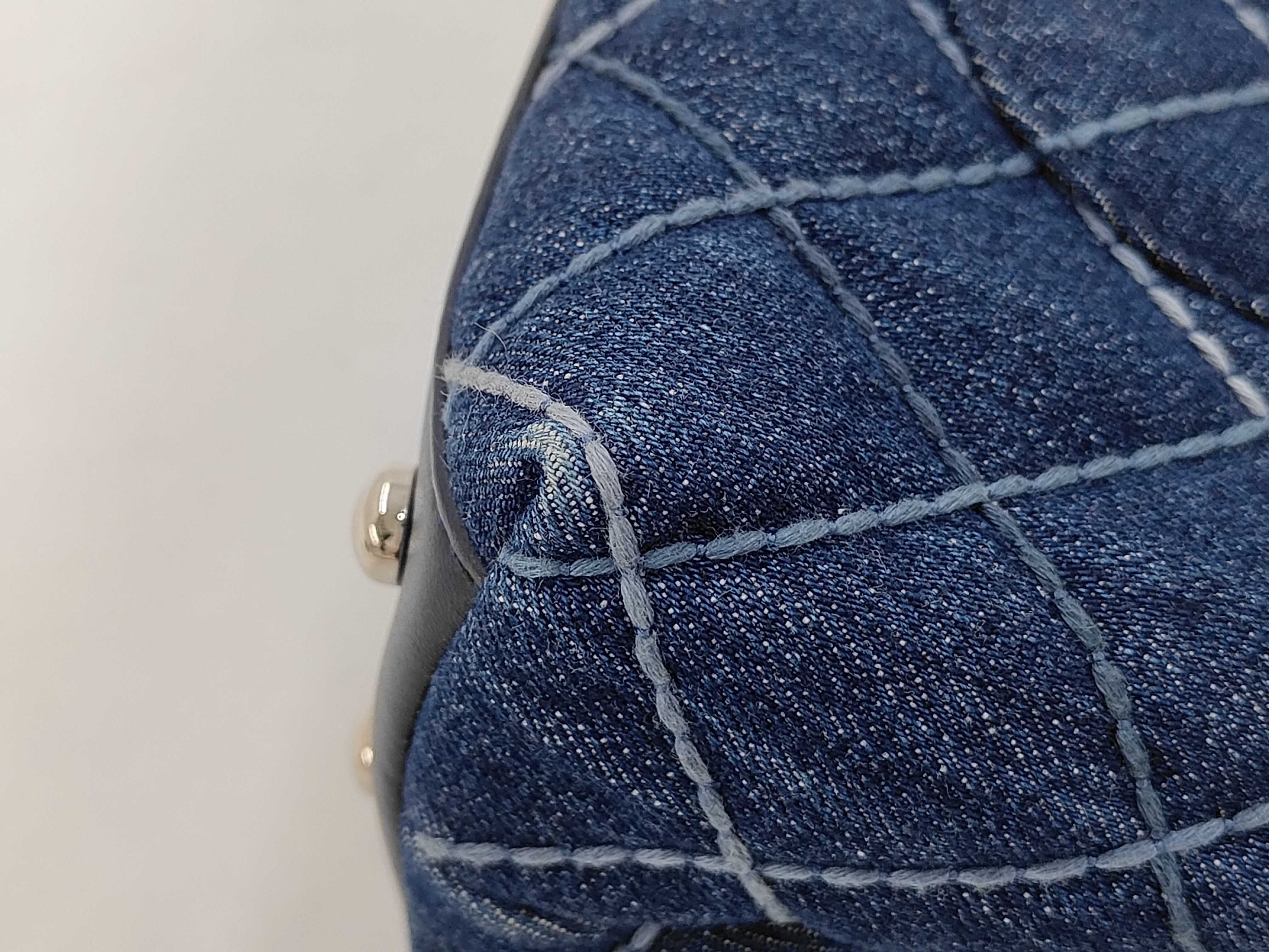 Denim Coco Handle Shoulder Bag, Navy, Series 27 — view 3