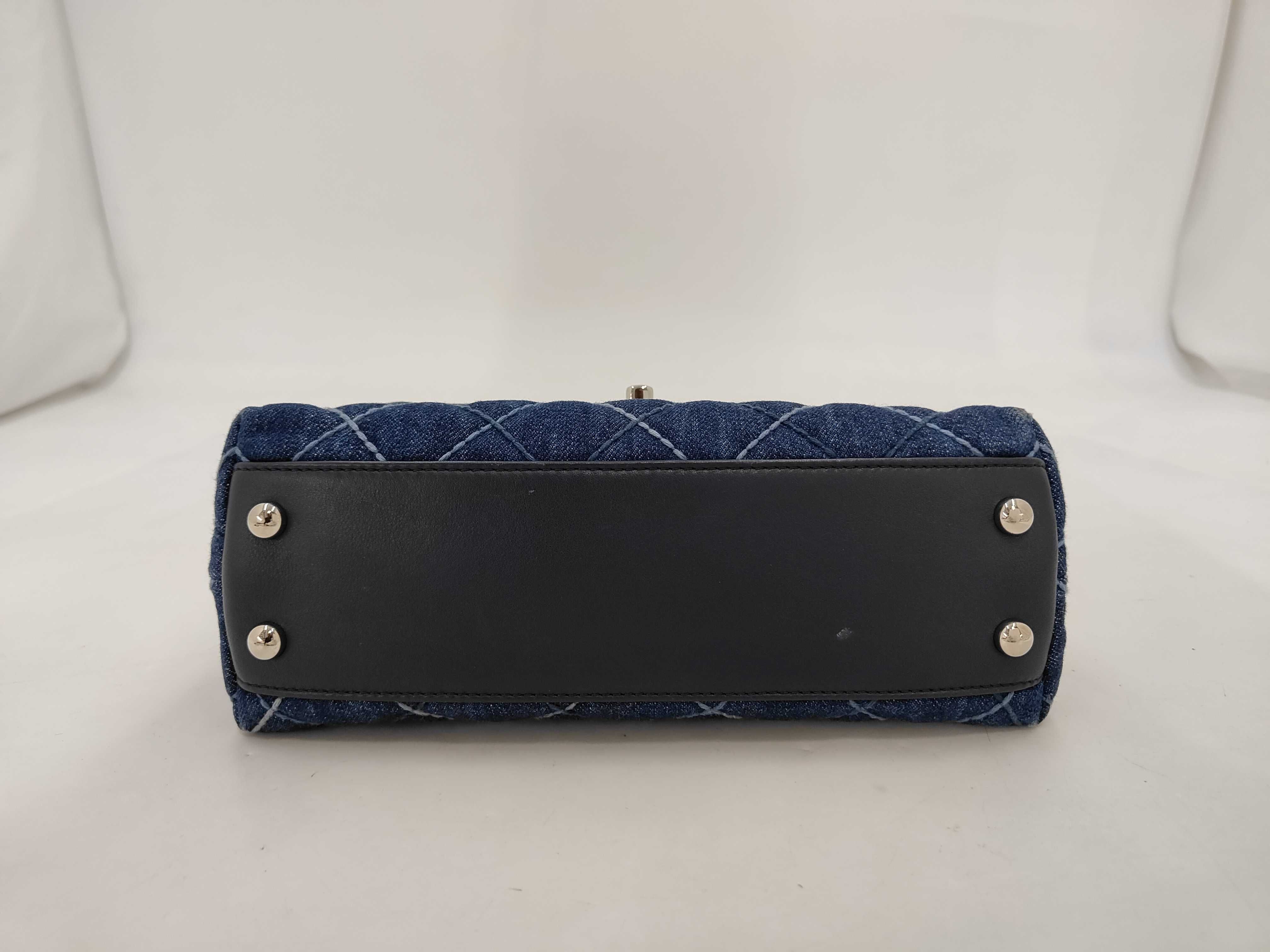 Denim Coco Handle Shoulder Bag, Navy, Series 27 — view 4