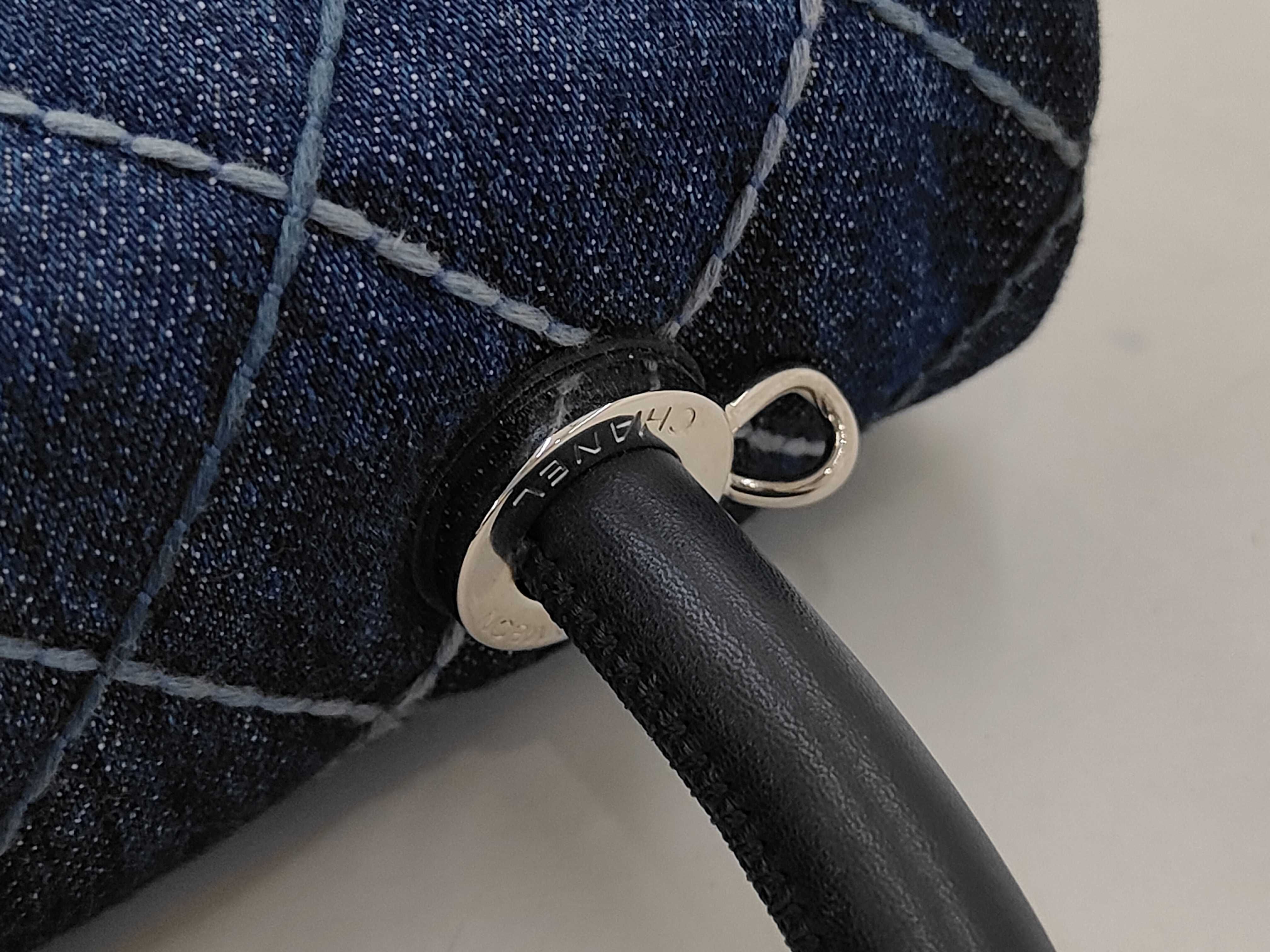 Denim Coco Handle Shoulder Bag, Navy, Series 27 — view 7