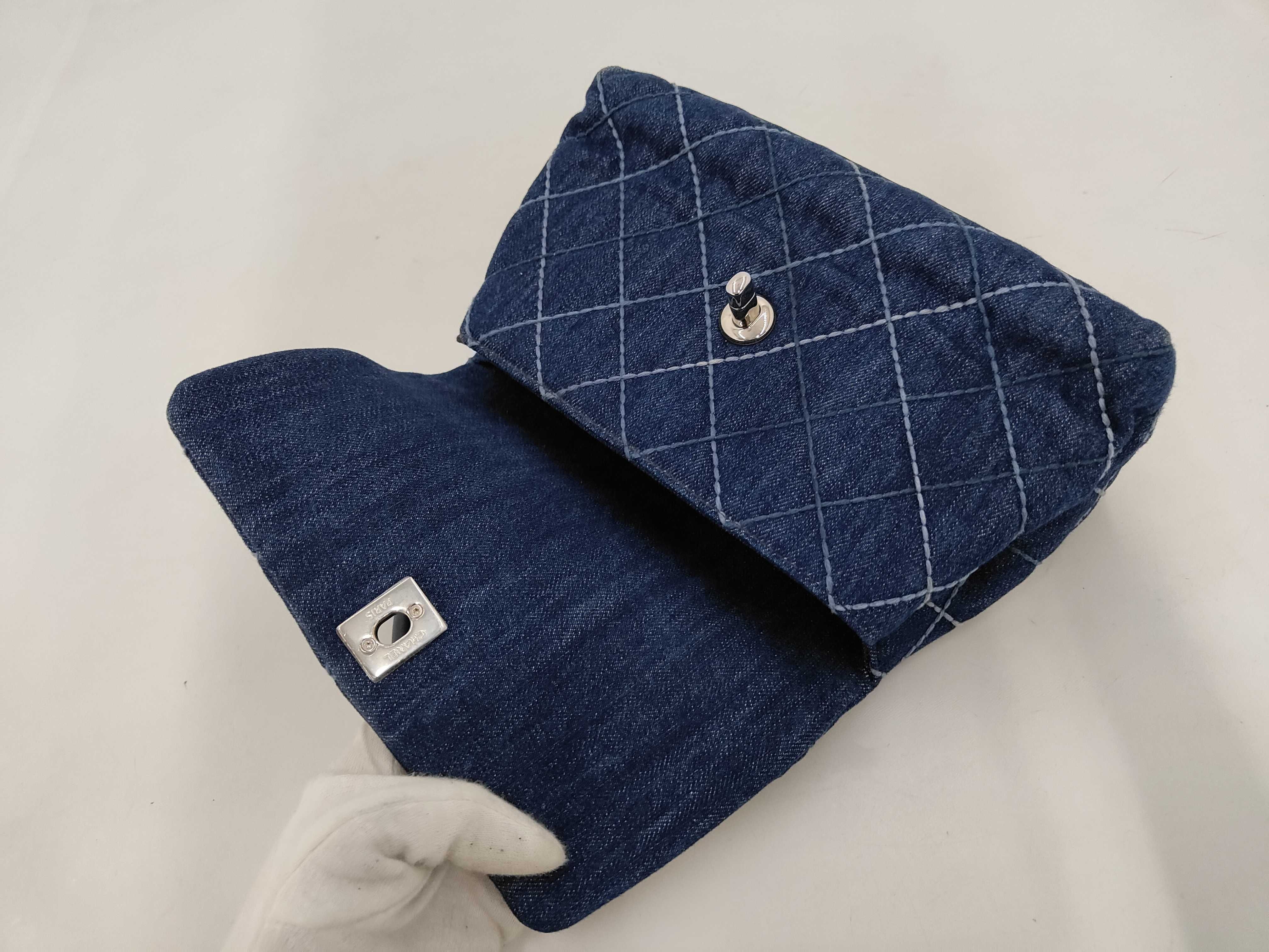 Denim Coco Handle Shoulder Bag, Navy, Series 27 — view 8