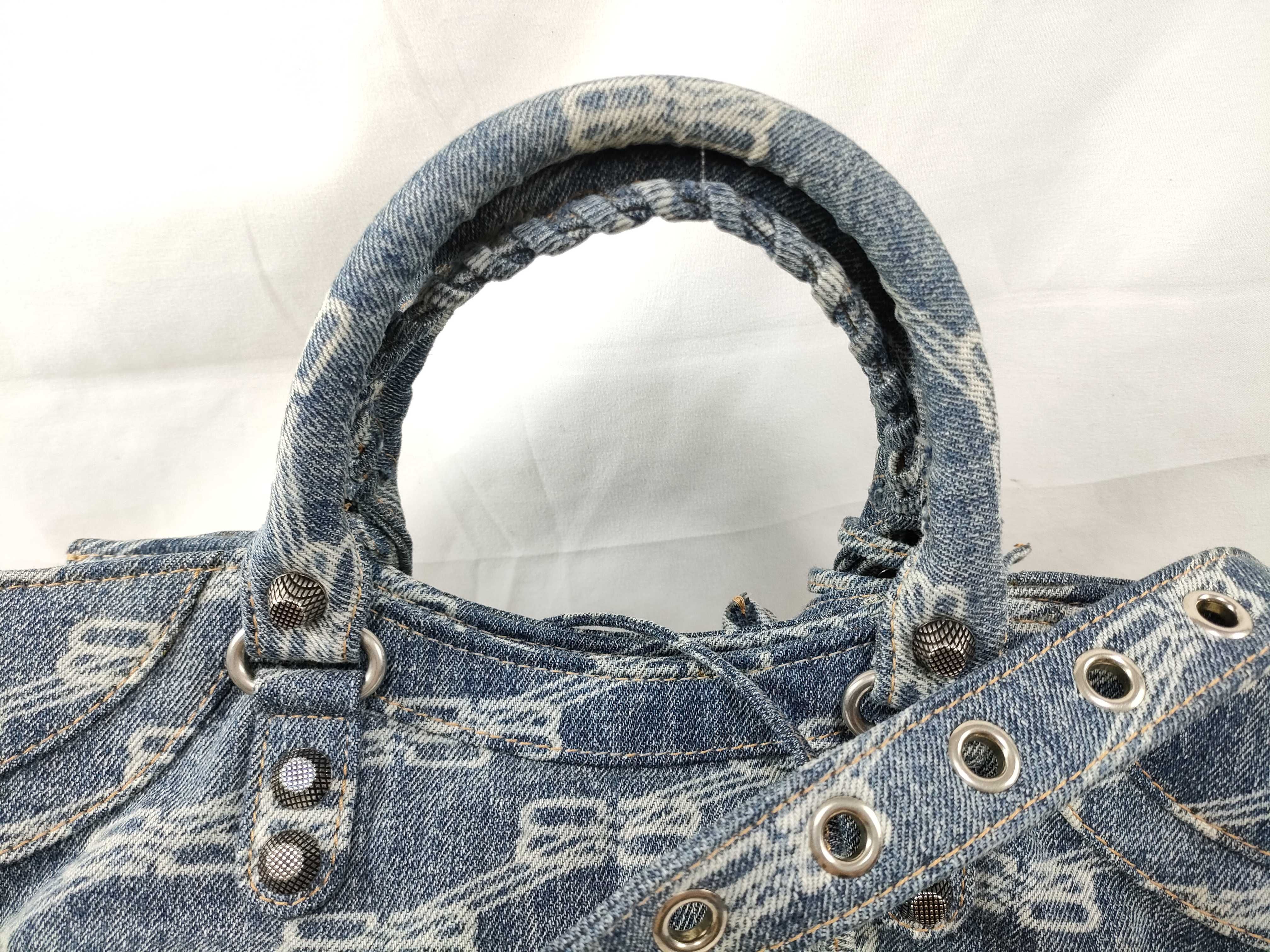 Neo Cagol City Denim 2-Way Handbag Blue Graffiti Handbag — view 3