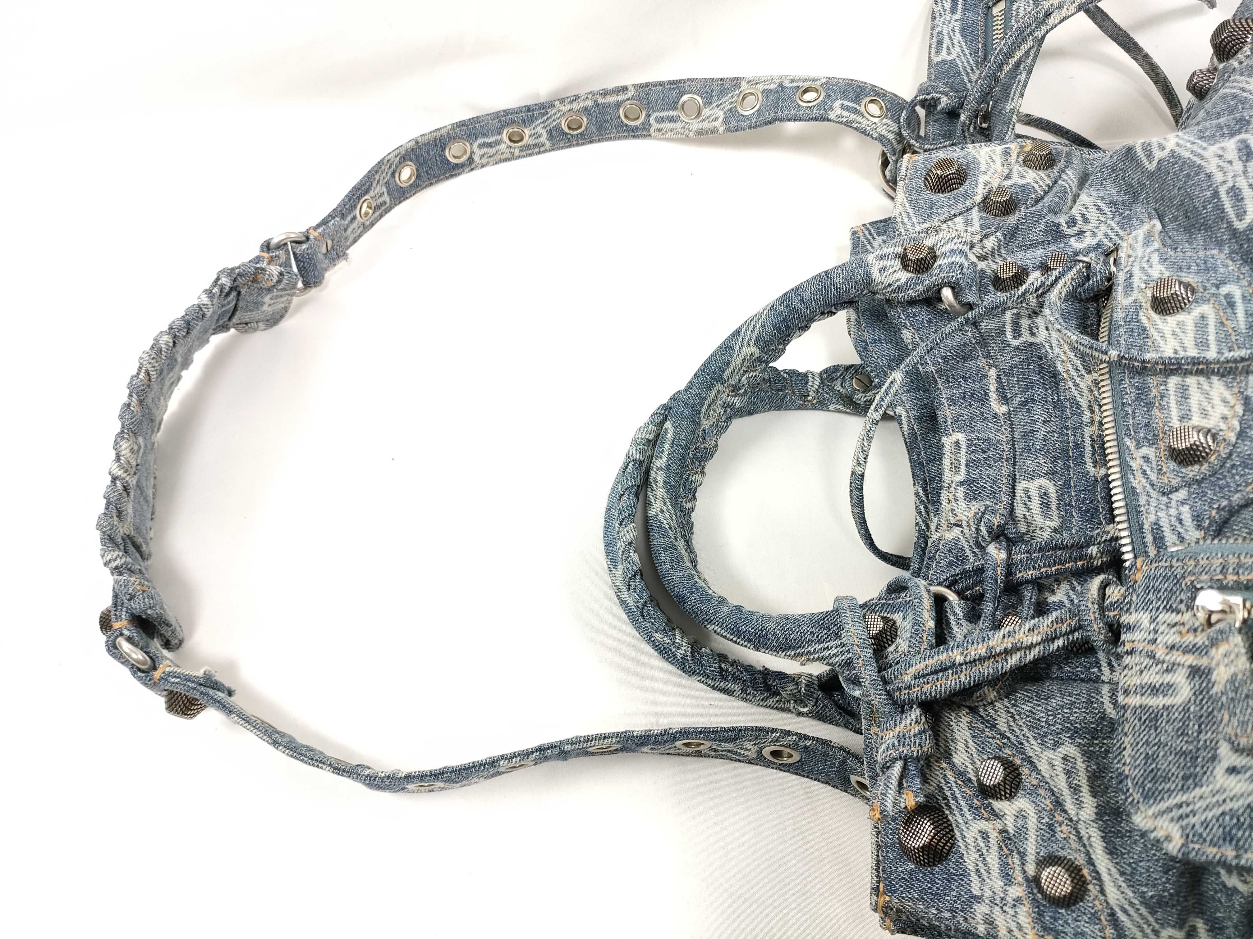 Neo Cagol City Denim 2-Way Handbag Blue Graffiti Handbag — view 6