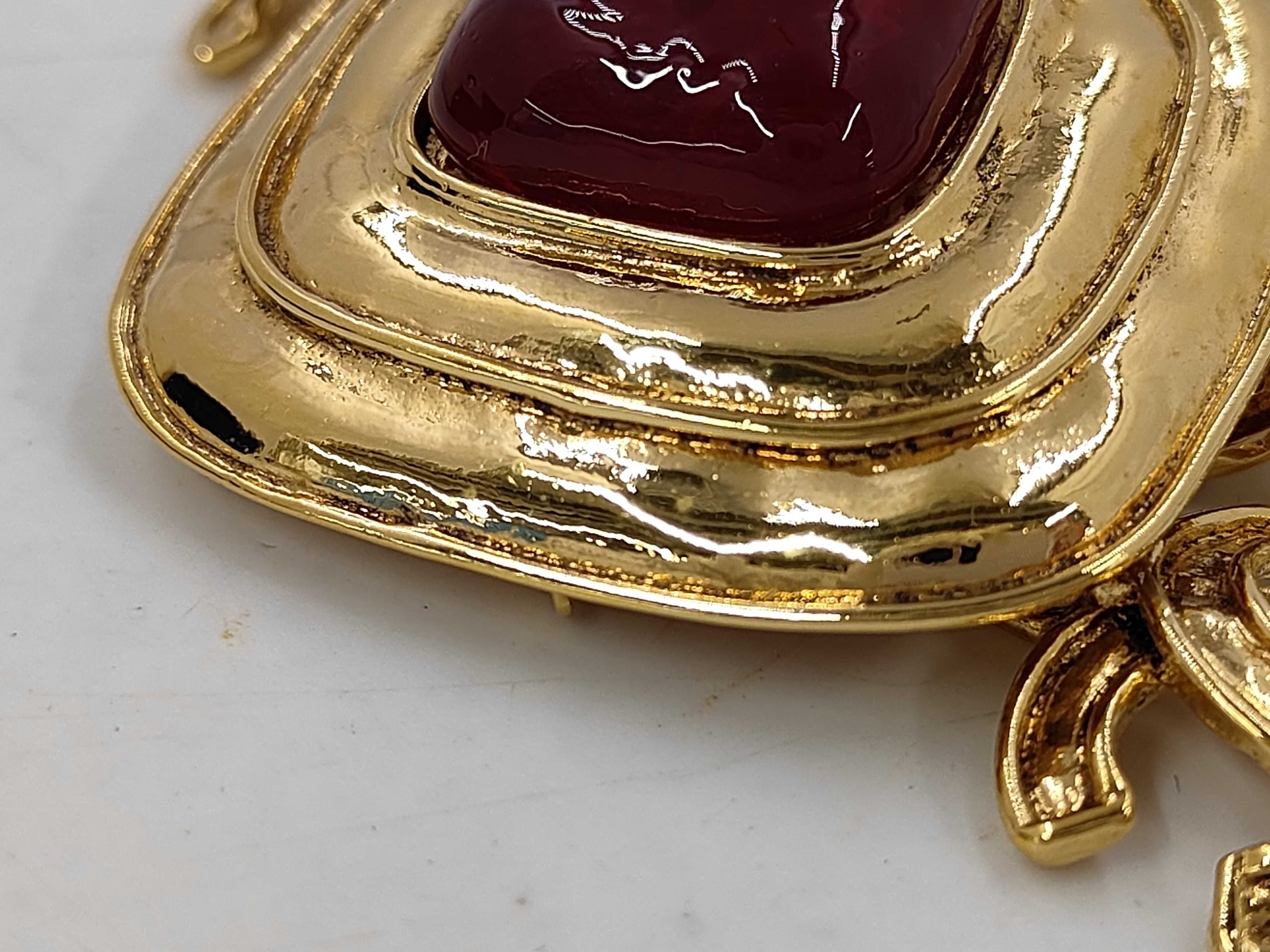 Triple Coco Color Stone Brooch, with original packaging and box, 94P (Excellent Condition) — view 6