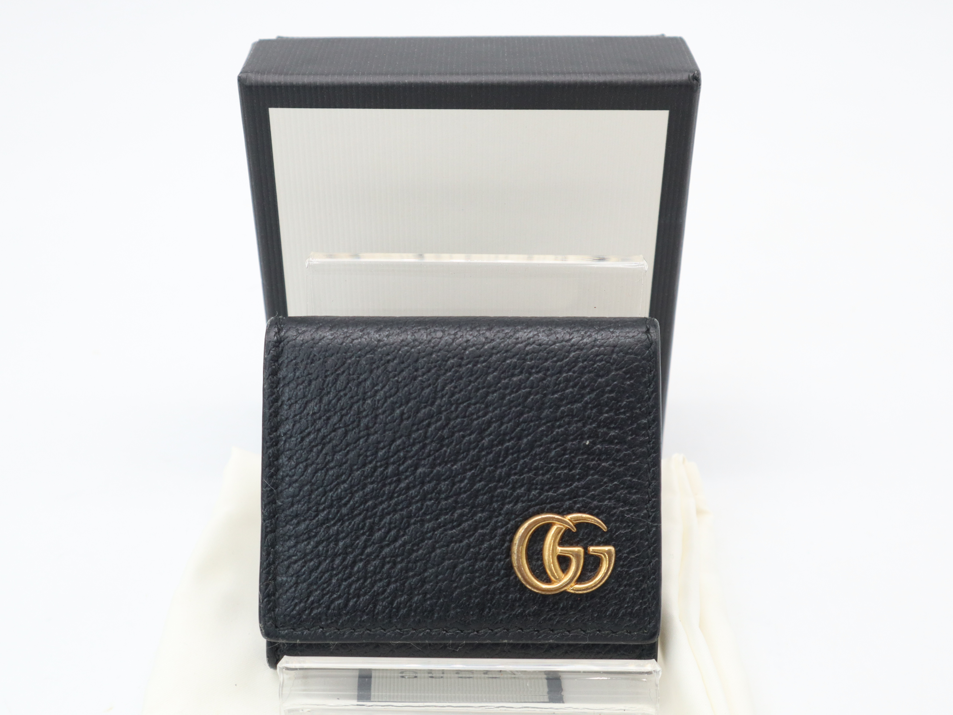 473959GG Marmont Leather Black Coin Case with Box and Dust Bag