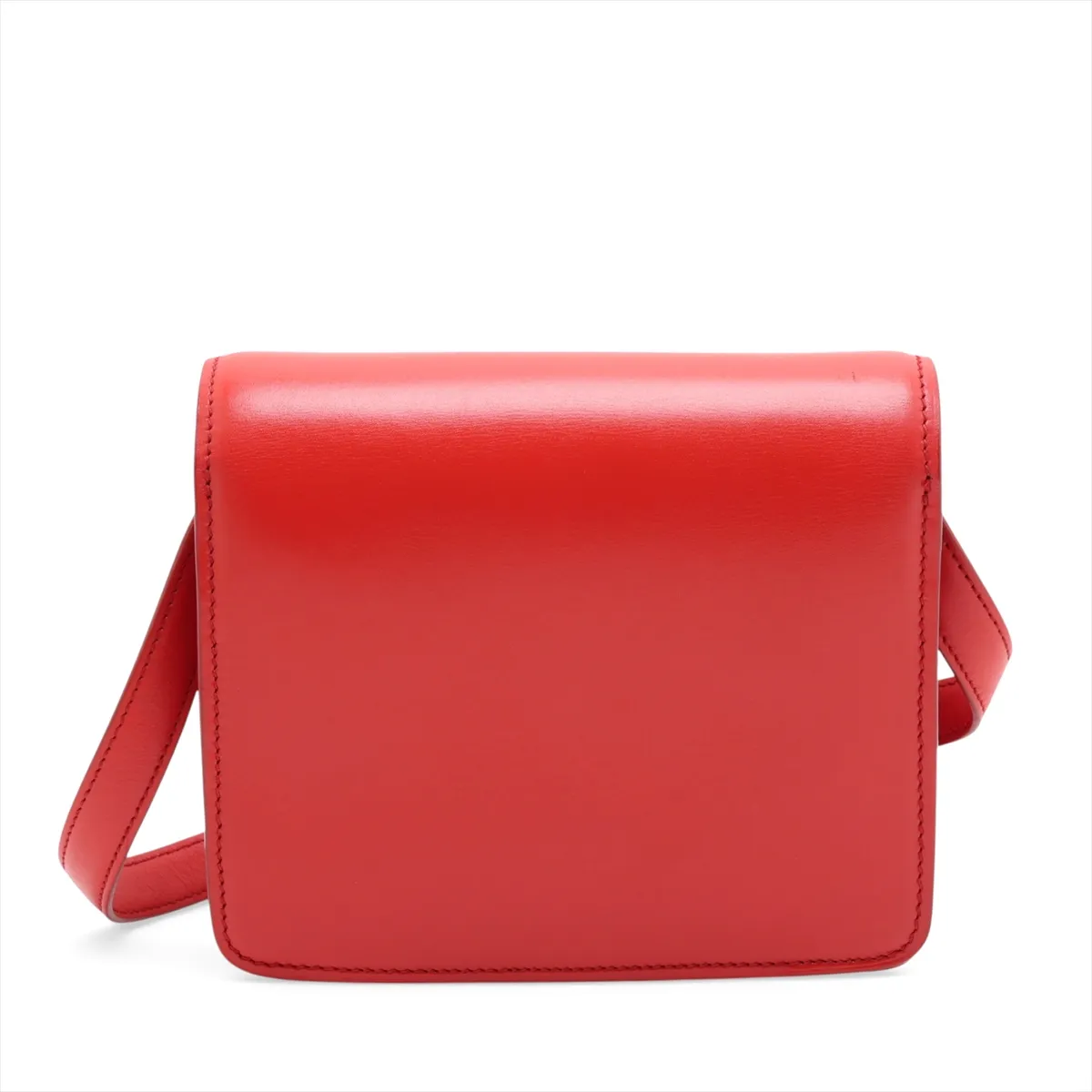 Classic Box Small Leather Shoulder Bag, Red — view 2