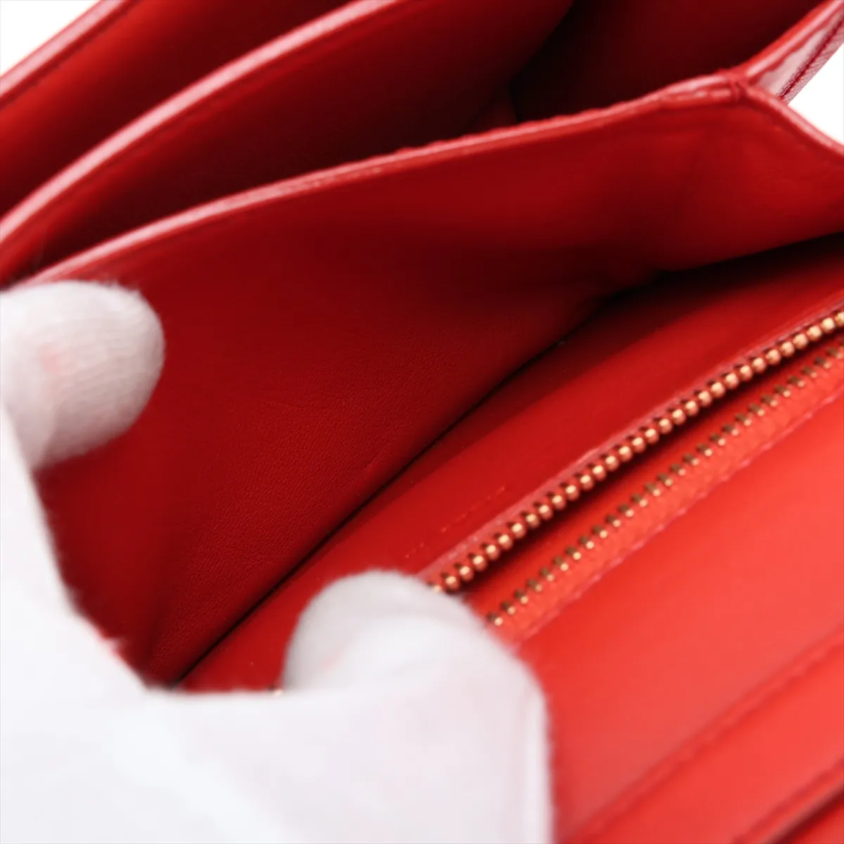 Classic Box Small Leather Shoulder Bag, Red — view 8