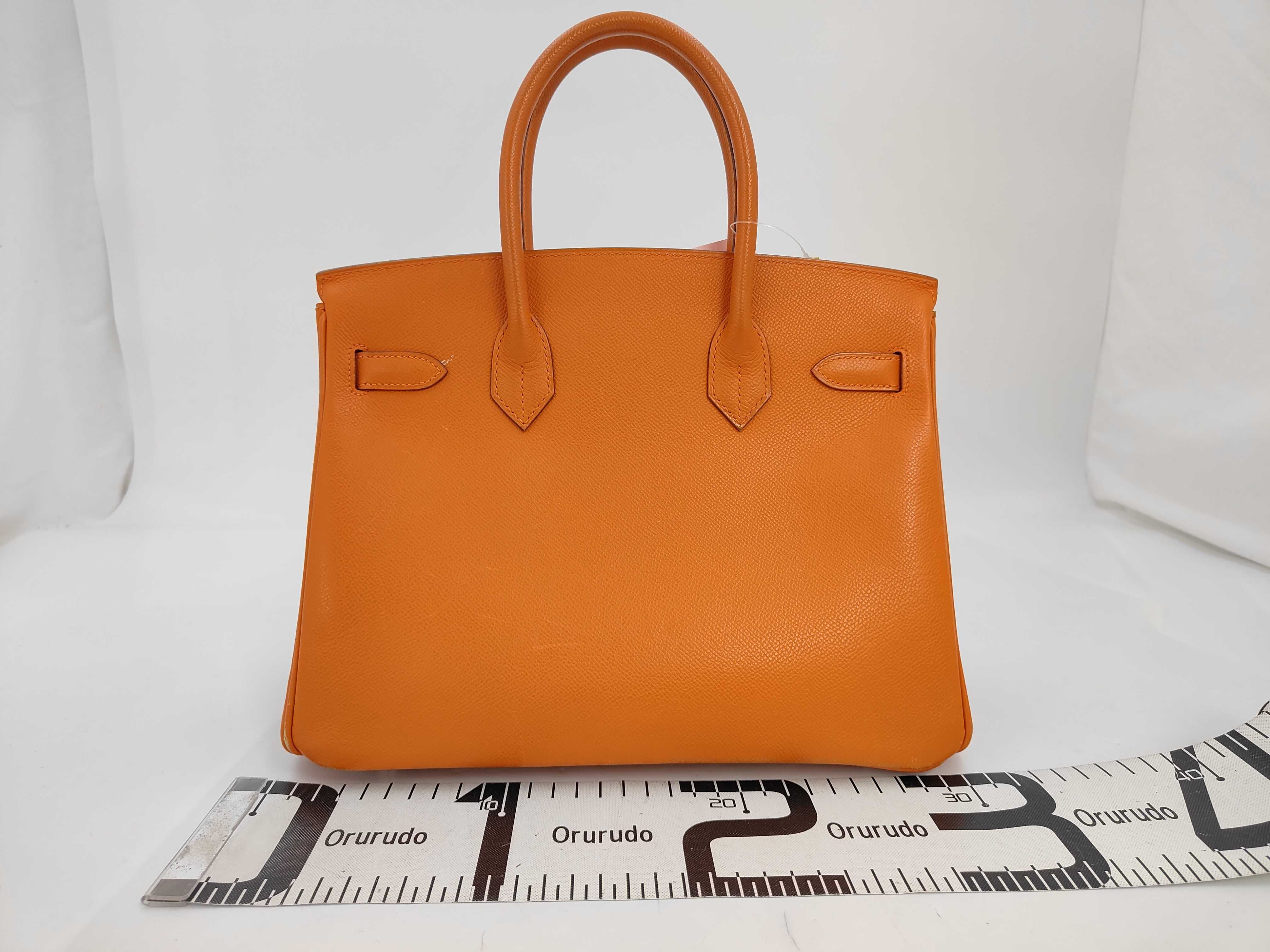 Birkin 30 Orange Silver Hardware H Handbag — view 2
