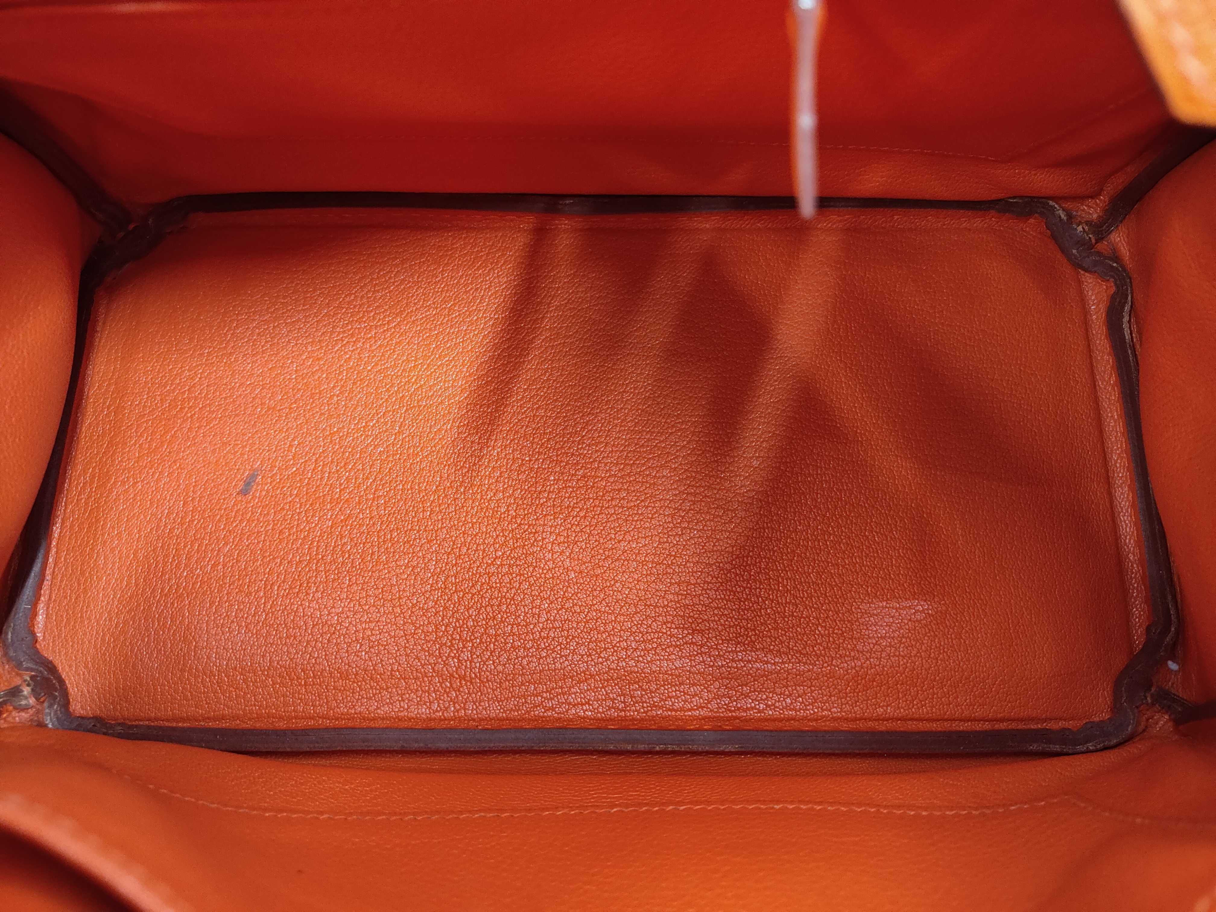 Birkin 30 Orange Silver Hardware H Handbag — view 13