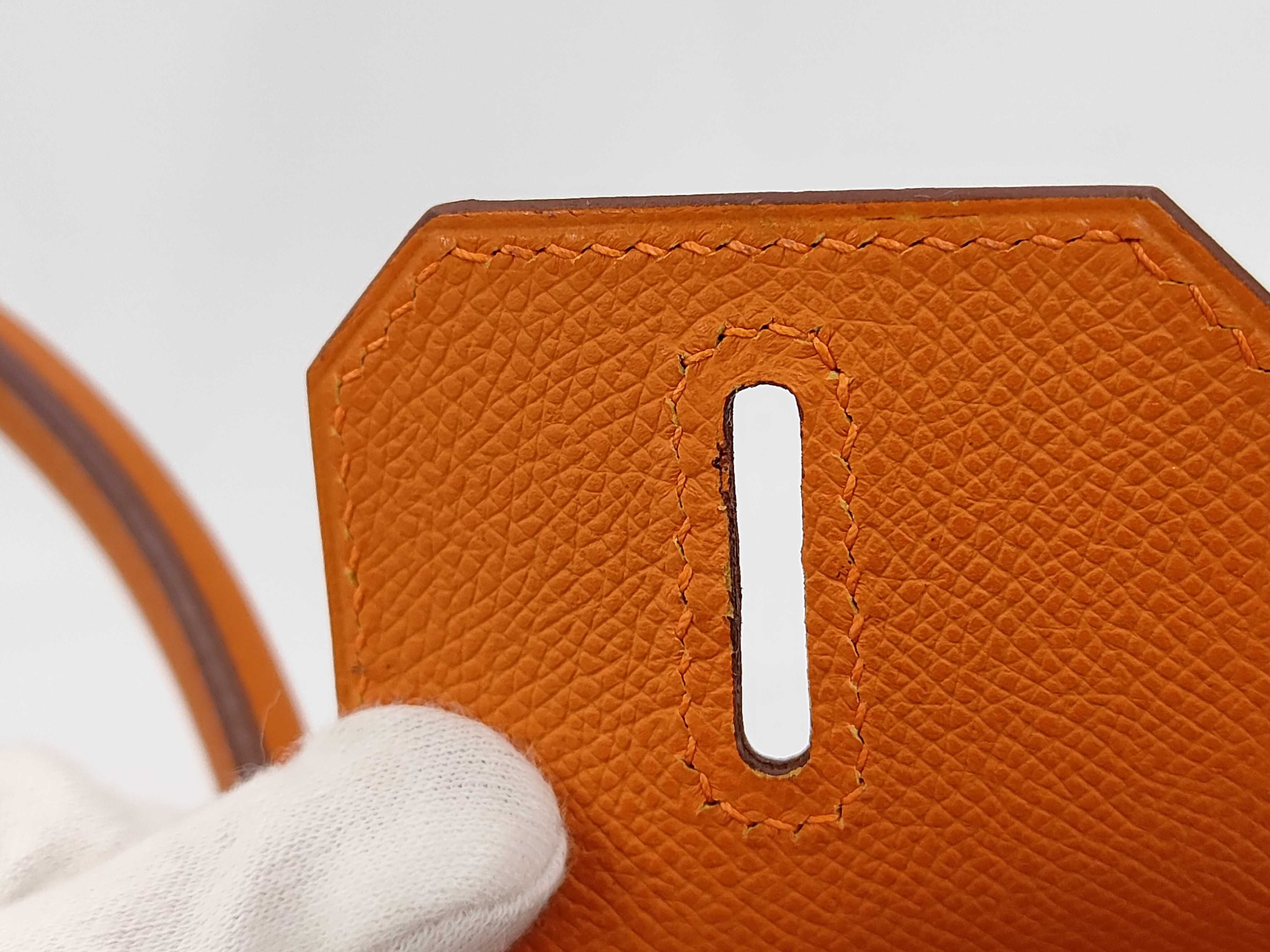 Birkin 30 Orange Silver Hardware H Handbag — view 14
