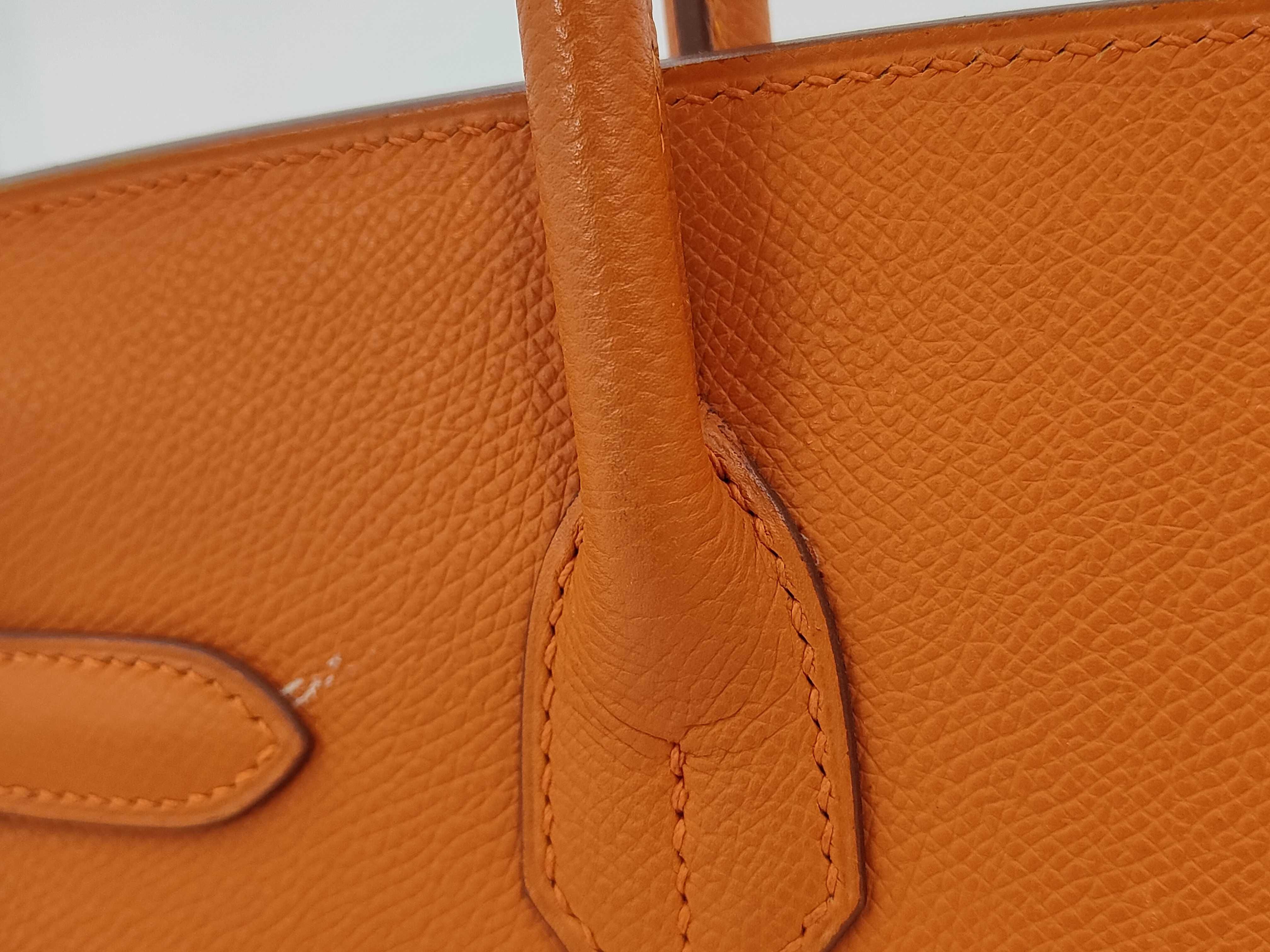 Birkin 30 Orange Silver Hardware H Handbag — view 3