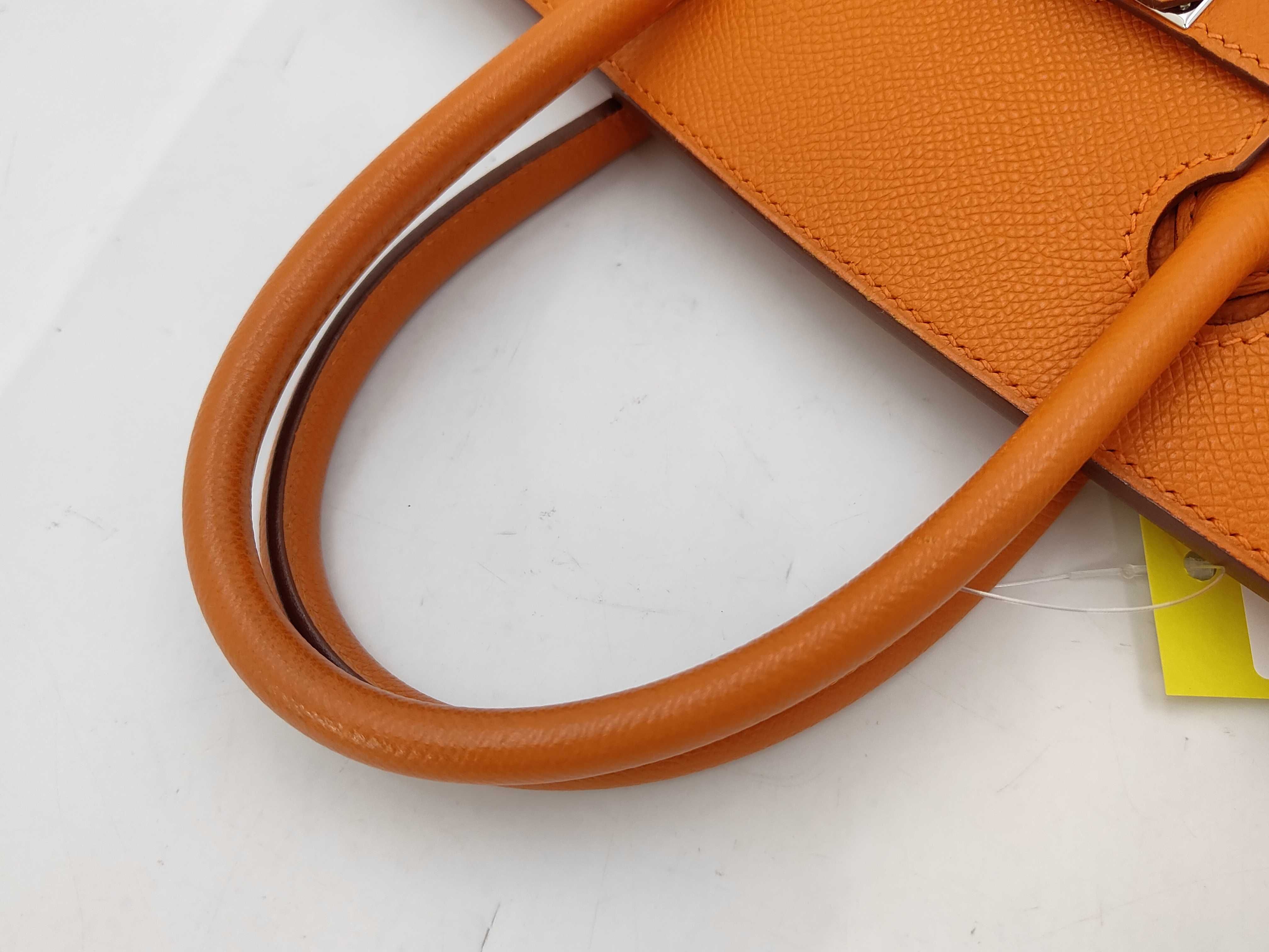 Birkin 30 Orange Silver Hardware H Handbag — view 4