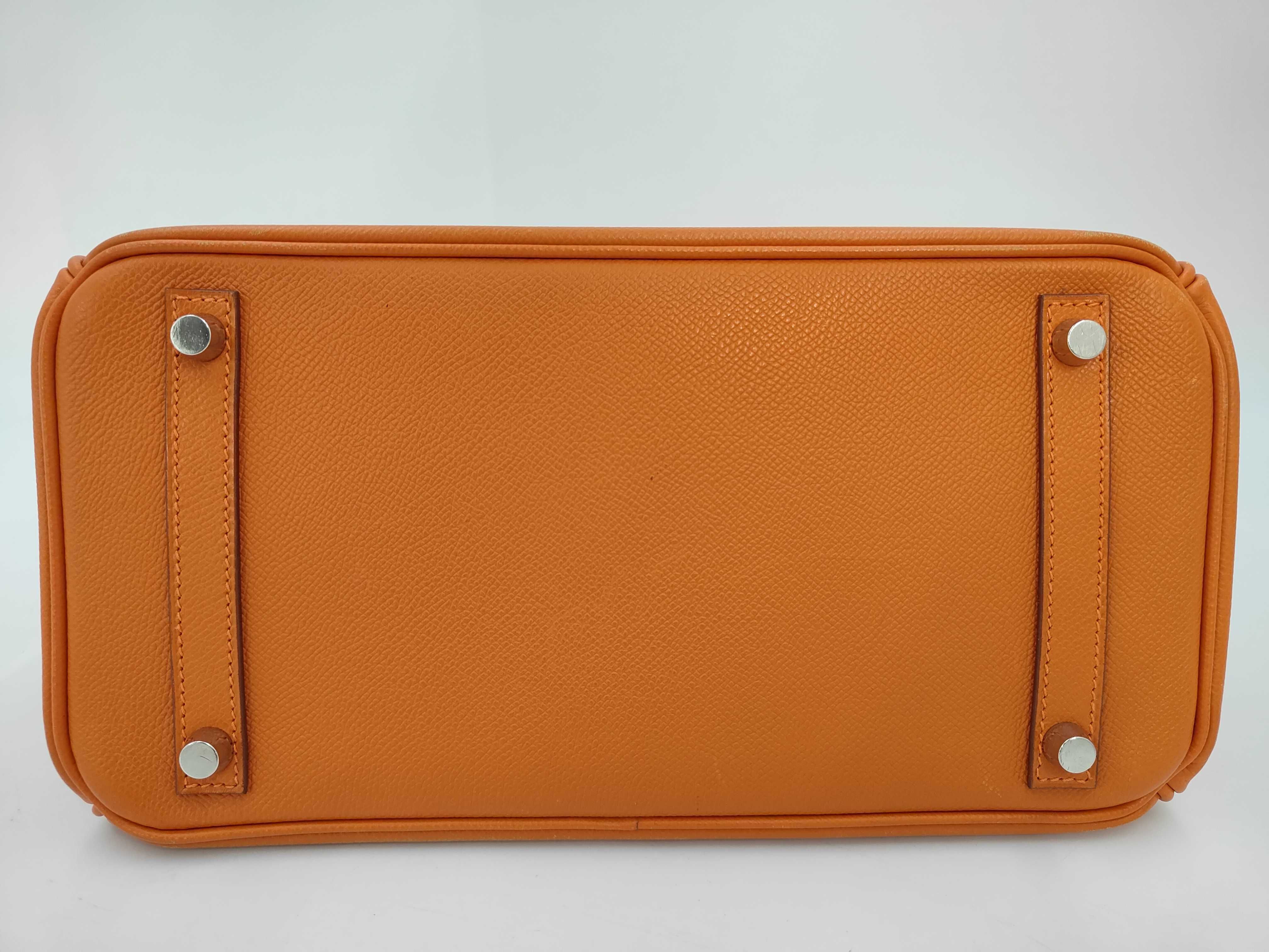 Birkin 30 Orange Silver Hardware H Handbag — view 7