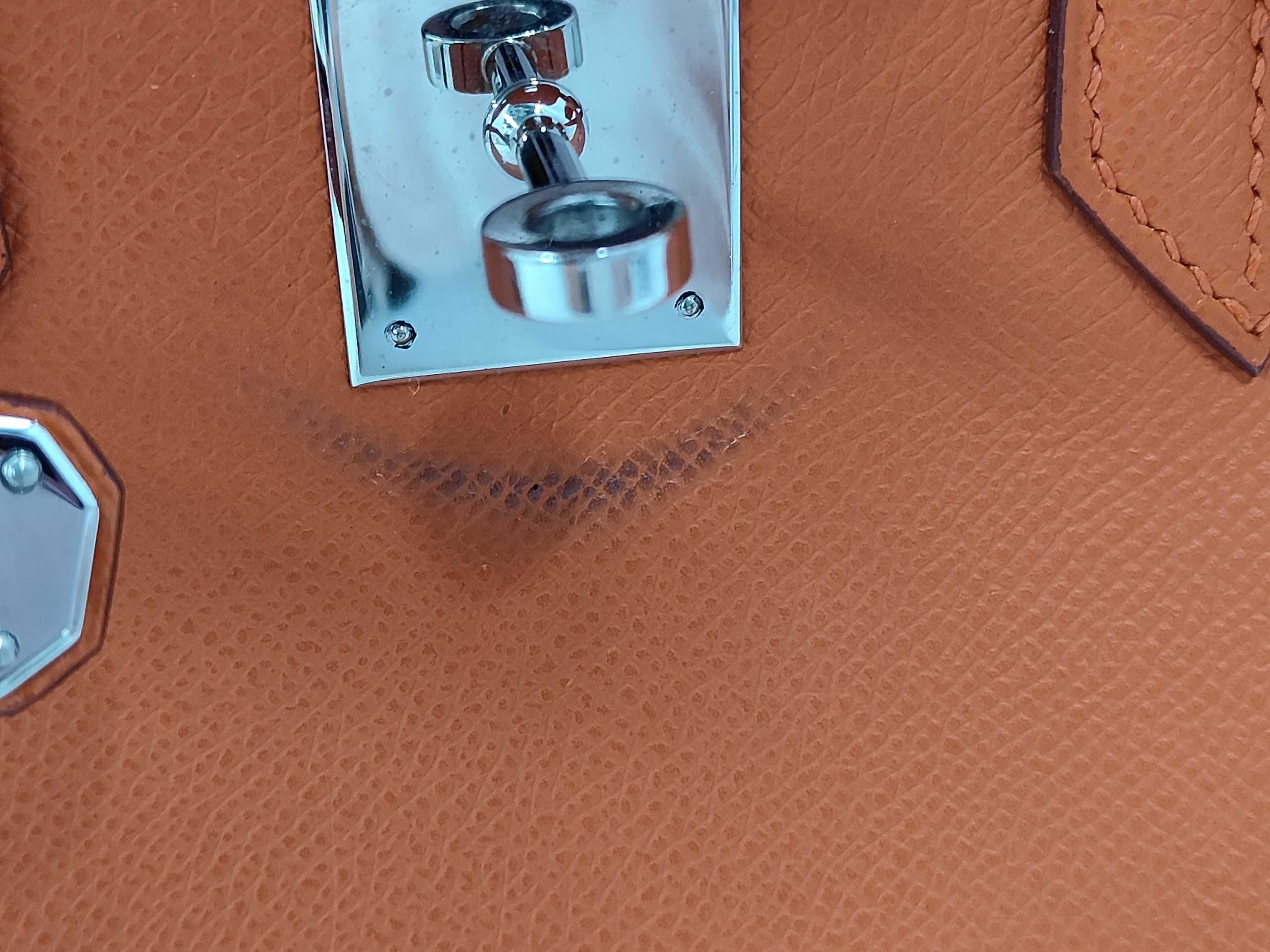 Birkin 30 Orange Silver Hardware H Handbag — view 10