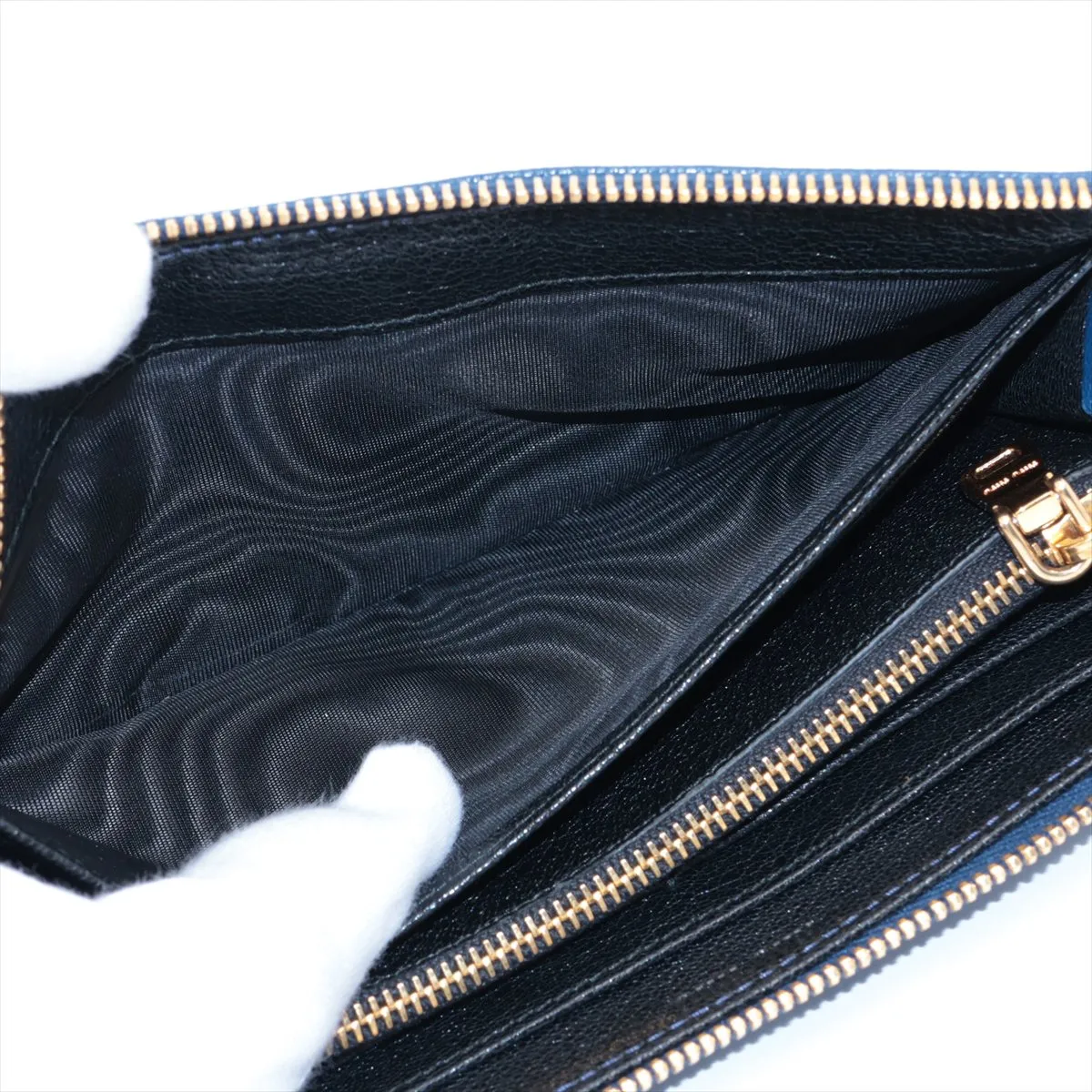 Madras Logo 5M1183 Leather Long Wallet Blue — view 4