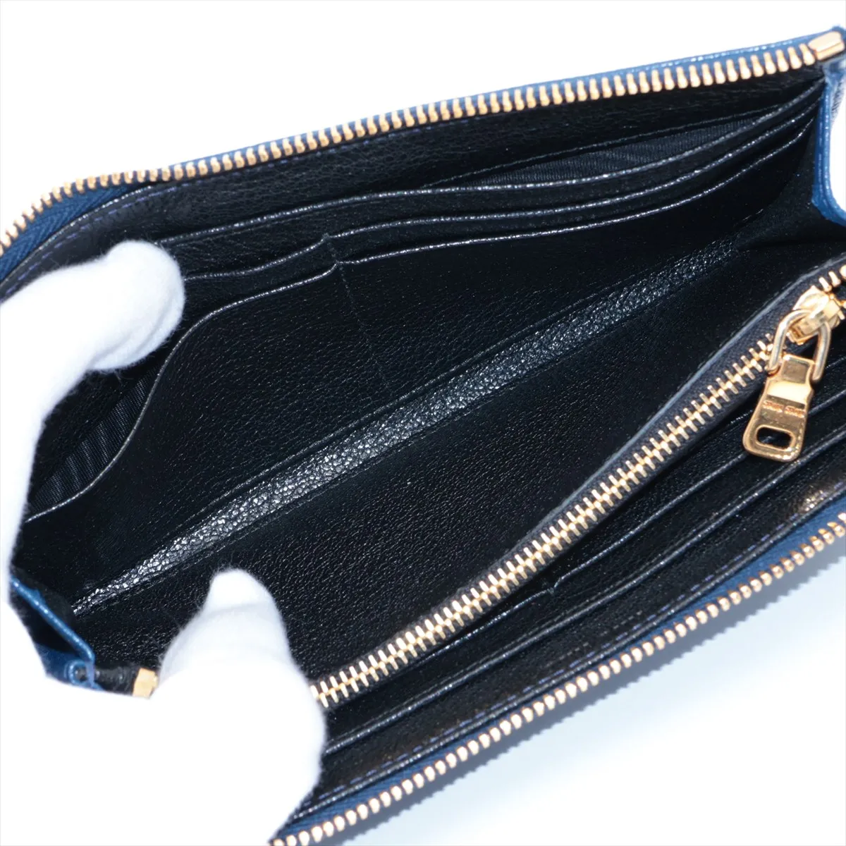 Madras Logo 5M1183 Leather Long Wallet Blue — view 5