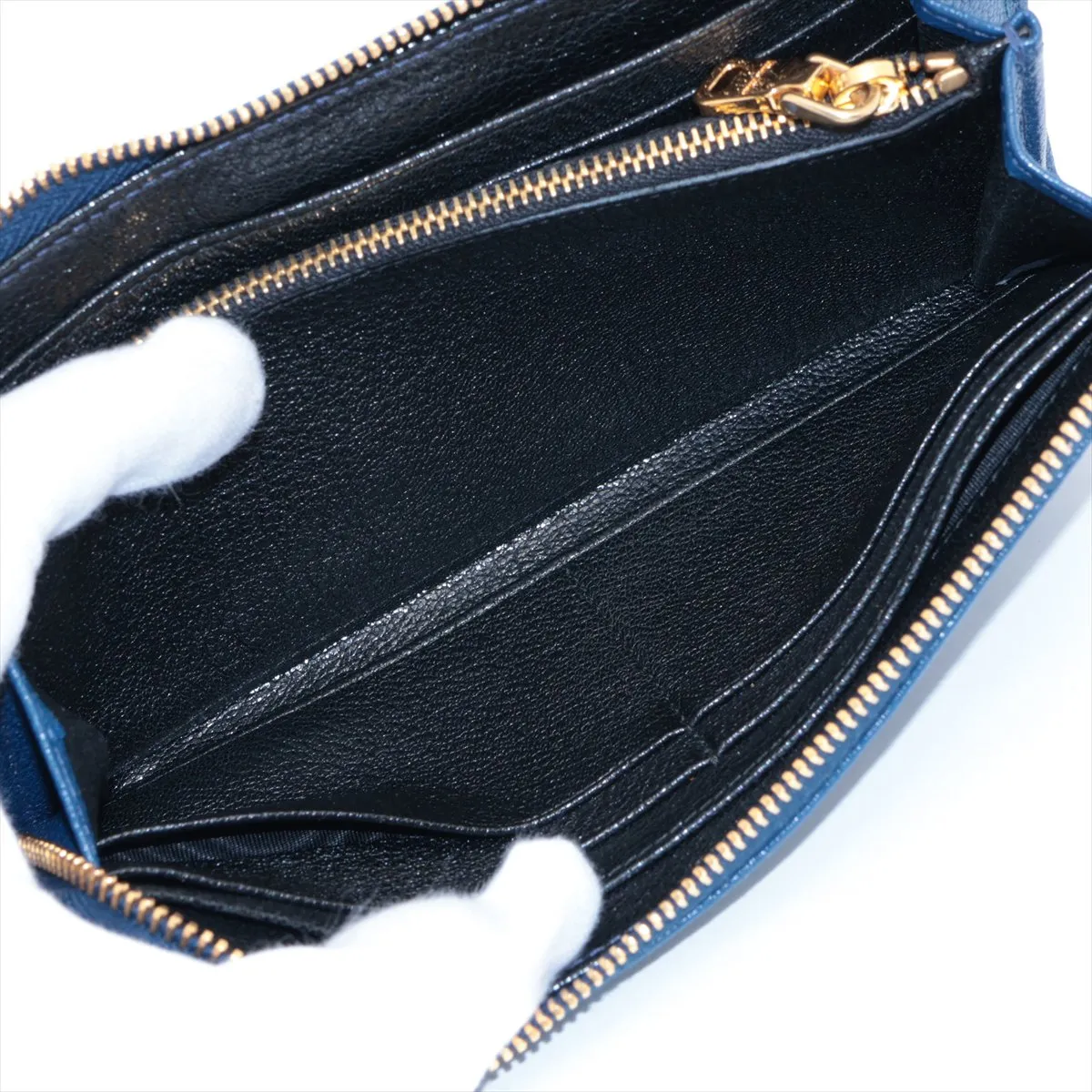 Madras Logo 5M1183 Leather Long Wallet Blue — view 6