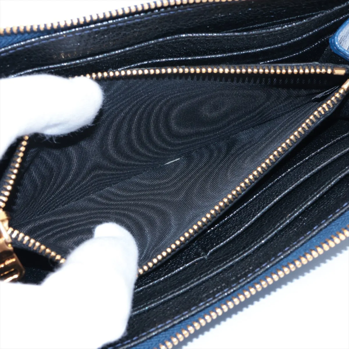 Madras Logo 5M1183 Leather Long Wallet Blue — view 8