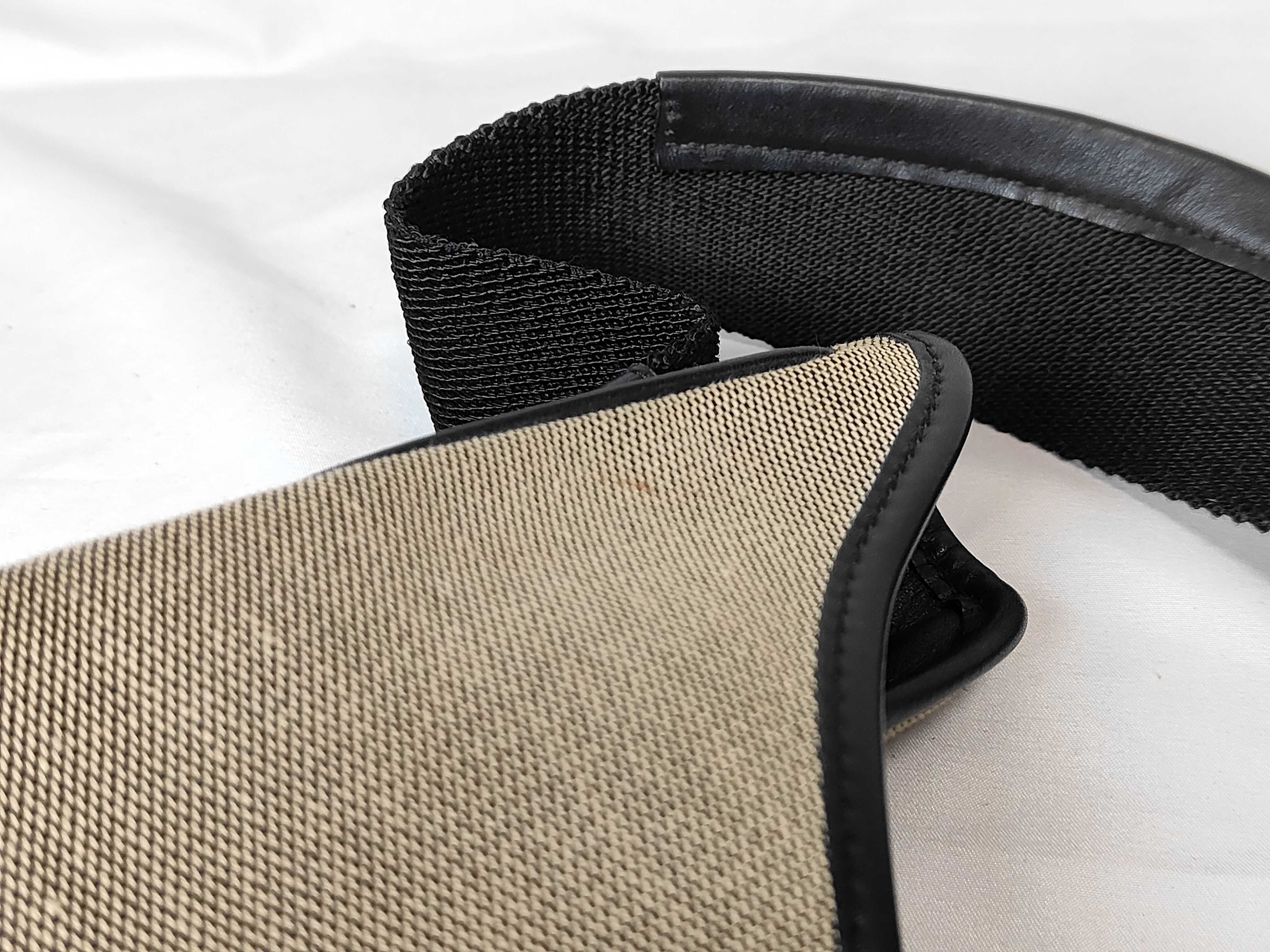 Jackie Shoulder Bag, Black x Beige Canvas x Leather, 92735 200047 — view 13