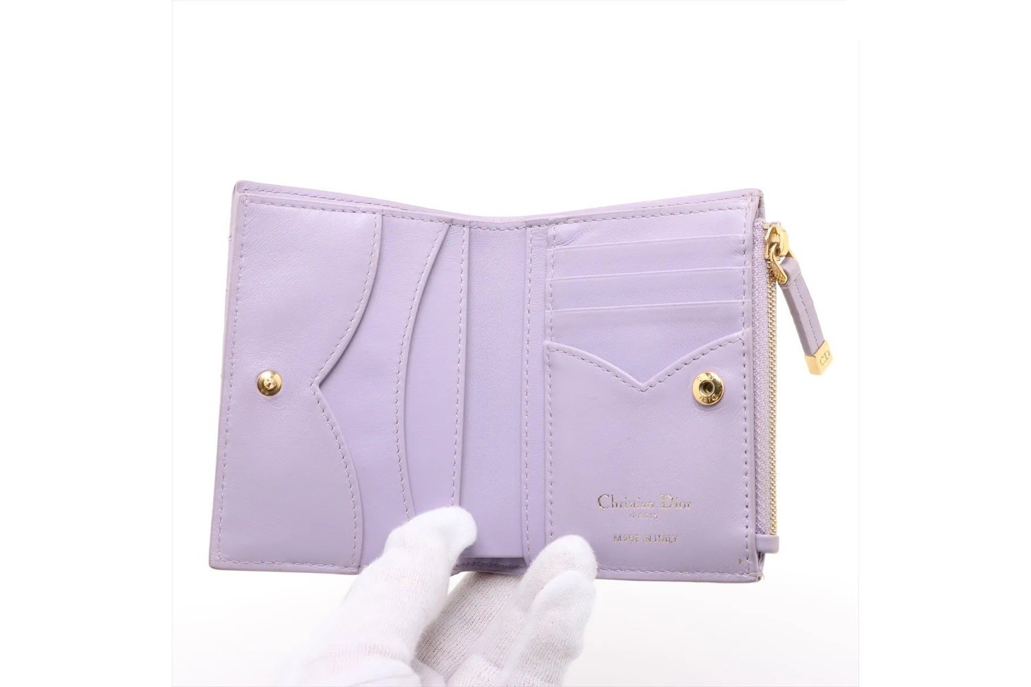 Cannage Heart Dahlia Leather Bi-fold Wallet — view 3