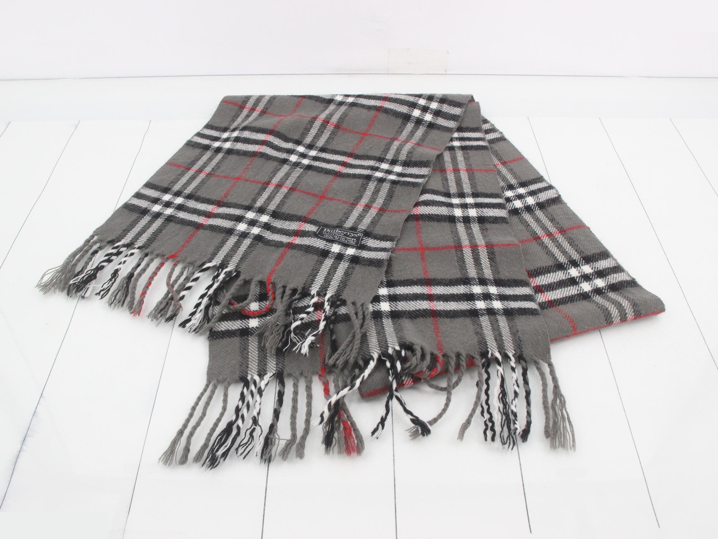 Nova Check Scarf, Gray, 100% Wool — view 2