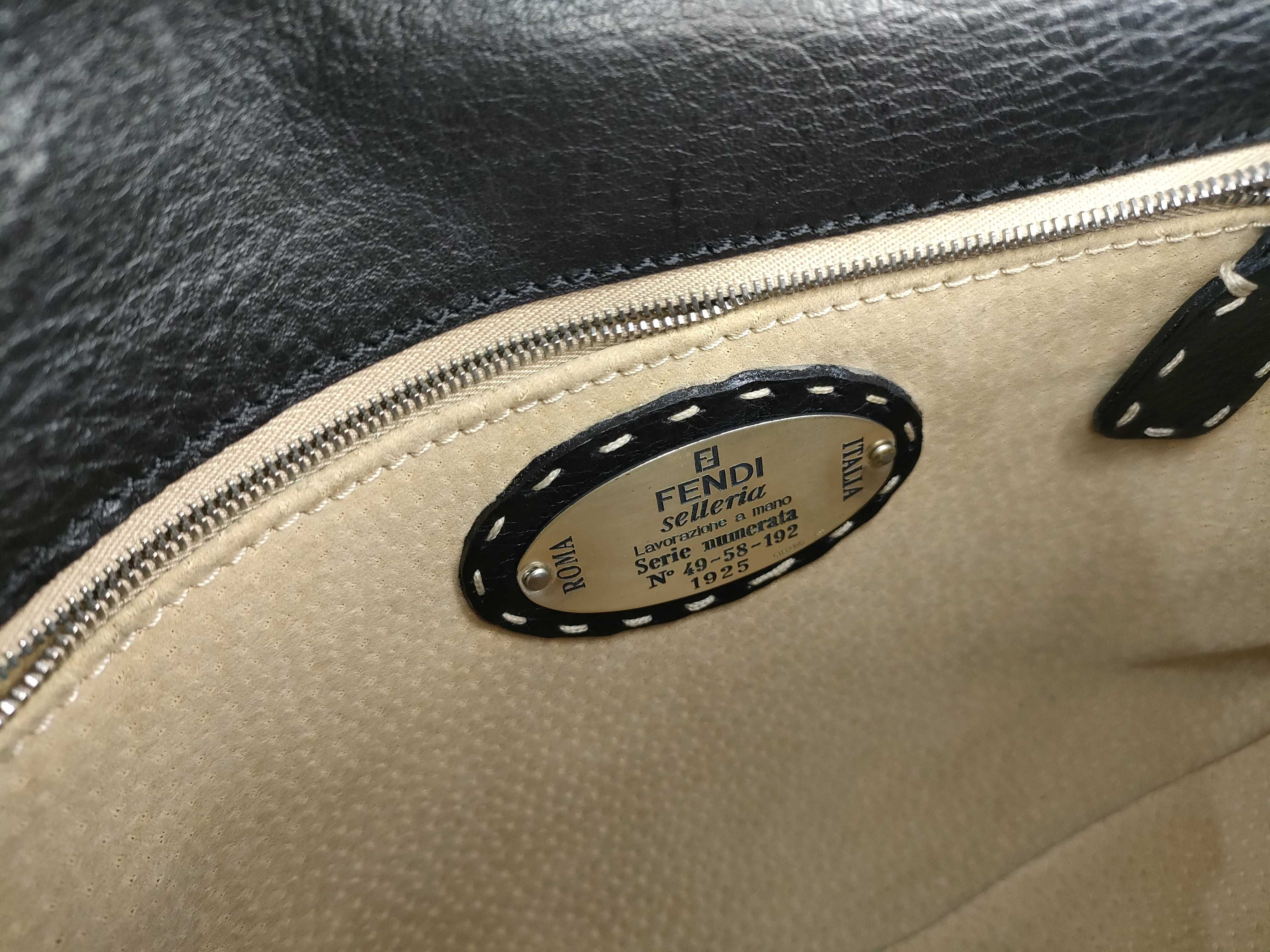 Mamma Fendi Selleria Mamma Bucket Leather Shoulder Bag Black 8BR102 Shoulder Bag — view 11