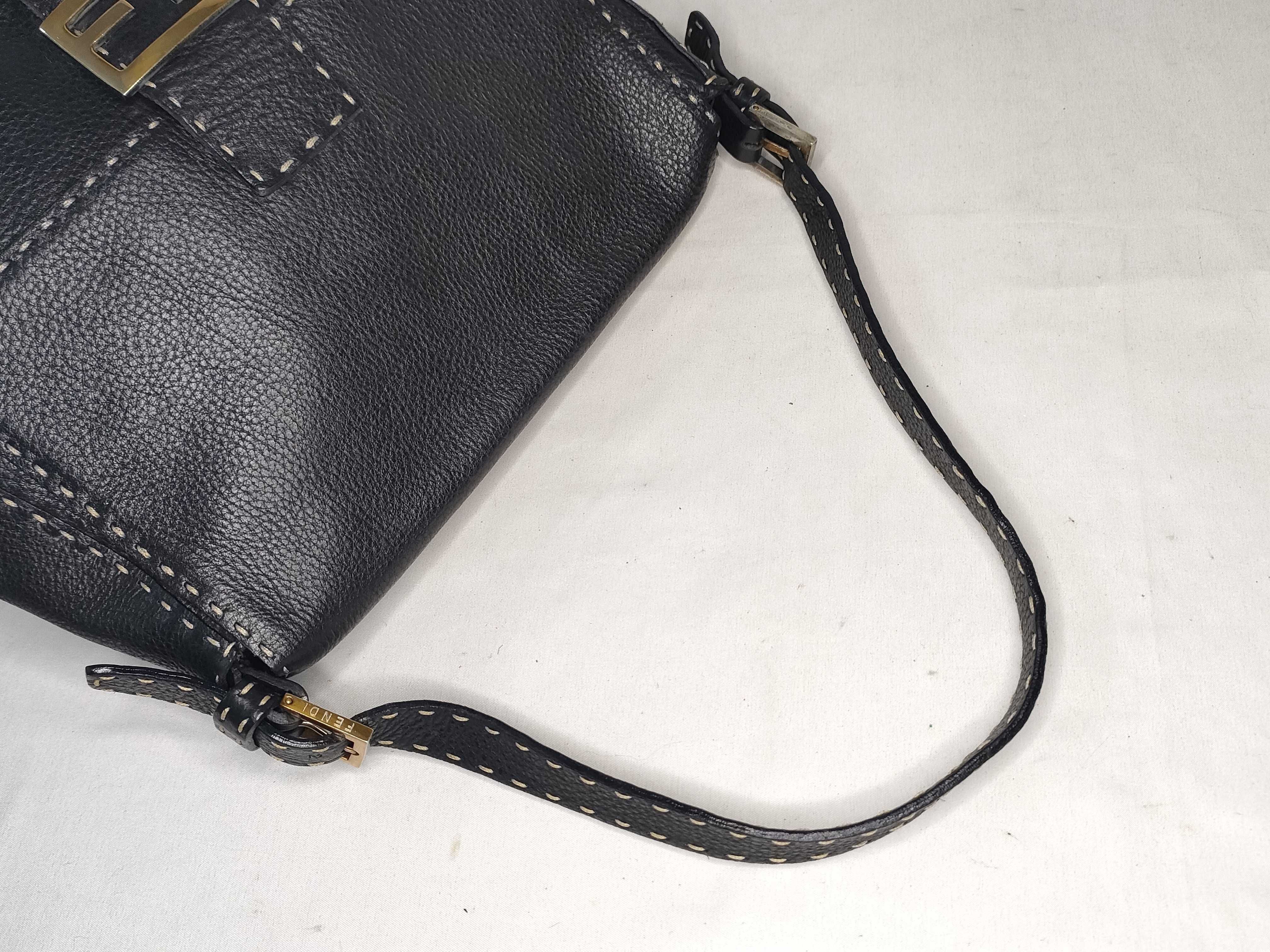 Mamma Fendi Selleria Mamma Bucket Leather Shoulder Bag Black 8BR102 Shoulder Bag — view 3
