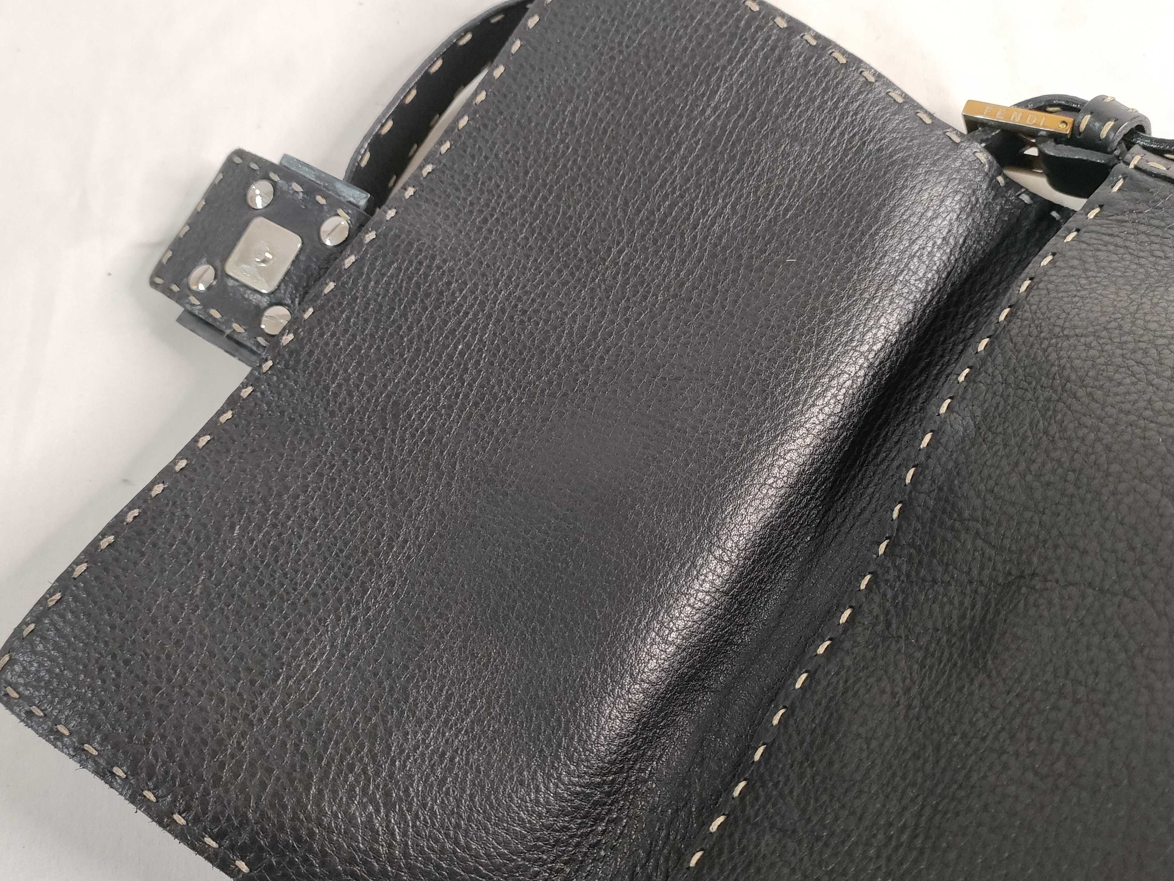 Mamma Fendi Selleria Mamma Bucket Leather Shoulder Bag Black 8BR102 Shoulder Bag — view 8